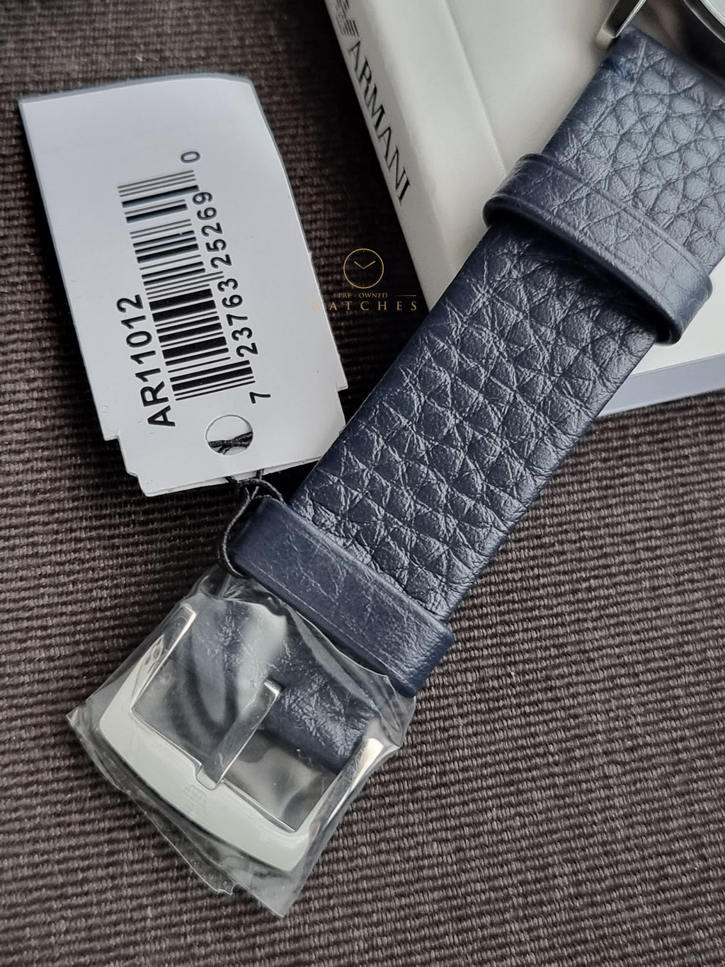 Emporio Armani Kappa Blue Leather Strap 32mm Blue Dial Quartz Watch for Ladies - AR11012