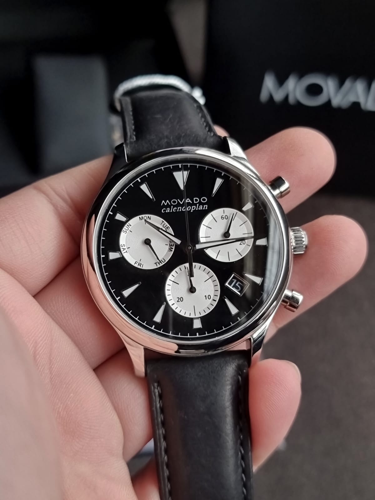 MOVADO Heritage Chronograph Black Dial Men's Watch 3650005