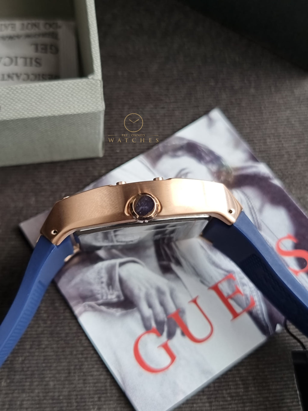Guess Phoenix Blue Silicone Strap Blue Dial Quartz Watch for Gents - GW0202G4