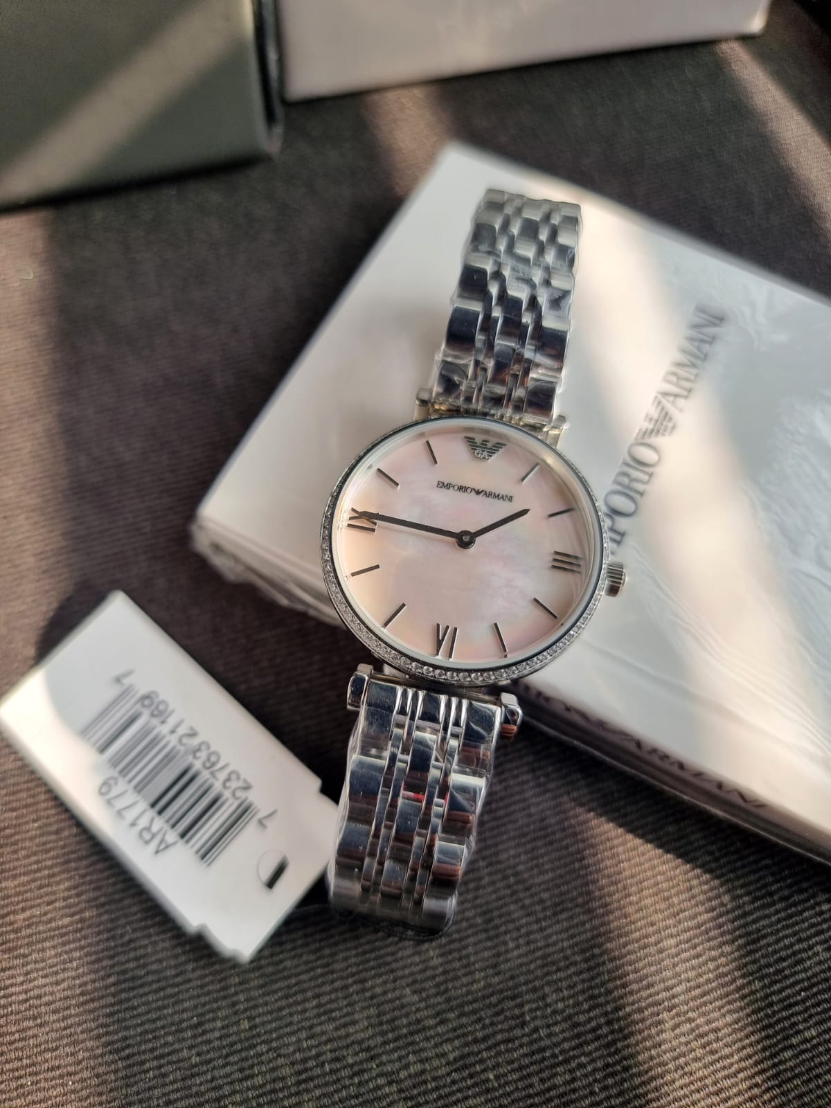 Emporio Armani Women’s Quartz Stainless Steel Pink Dial 32mm Watch AR1779