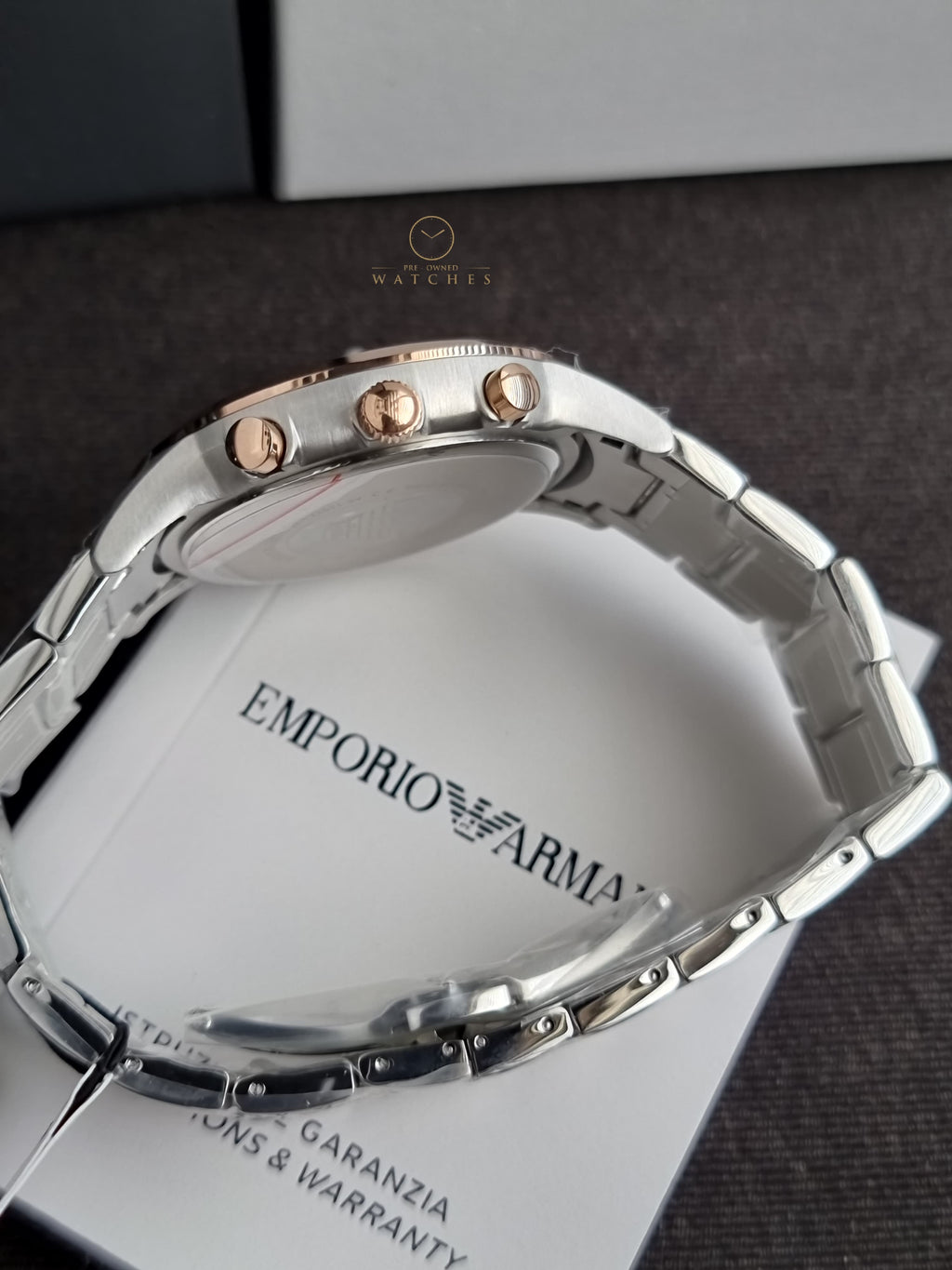 Emporio Armani Men’s Quartz Stainless Steel Gray Dial 43mm Watch AR11077