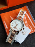 Tory Burch Rose gold & silver collins cream dial women's watch tbw1305