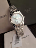 Emporio Armani Women’s Quartz Silver Stainless Steel Mother Of Pearl Dial 32mm Watch AR11557
