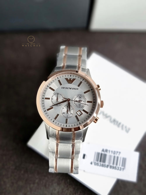 Emporio Armani Men’s Quartz Stainless Steel Gray Dial 43mm Watch AR11077