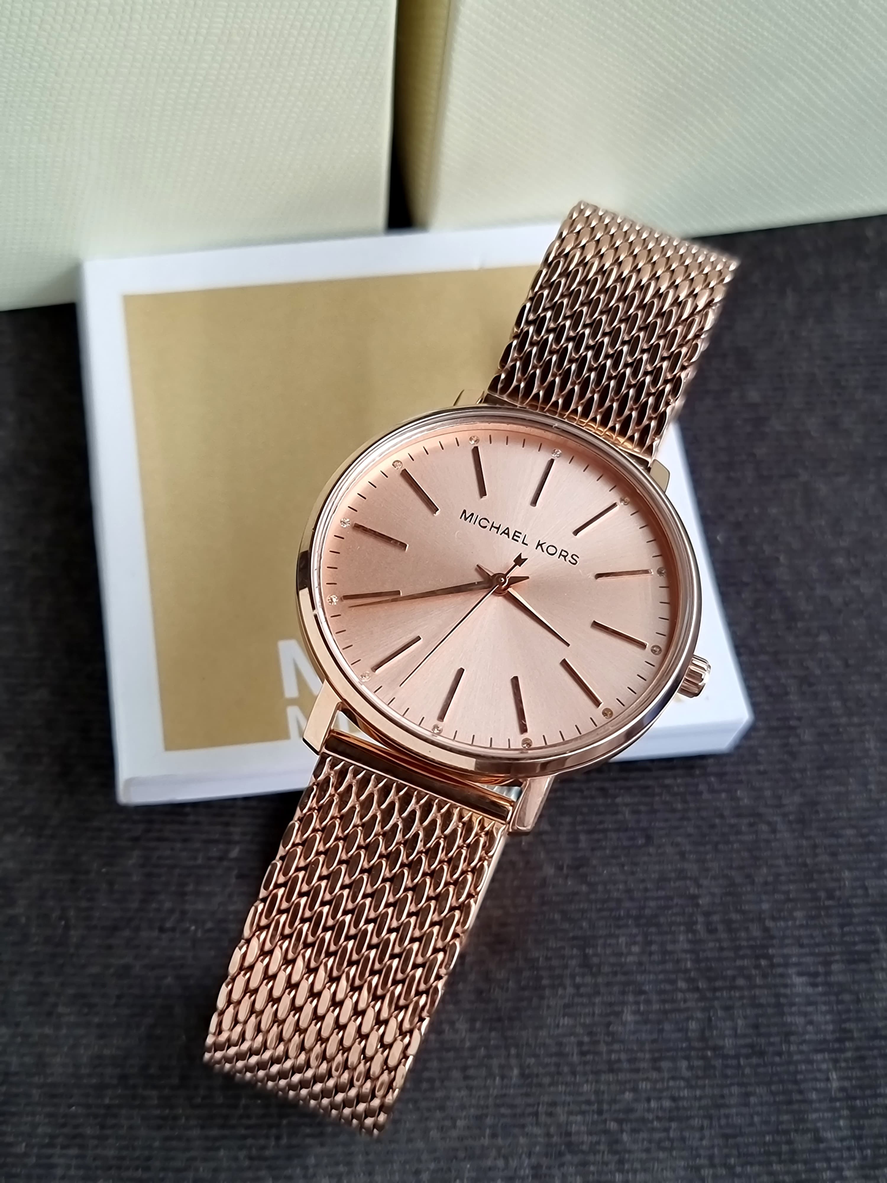 Michael Kors Pyper Three-Hand Rose Gold-Tone Stainless Steel 38mm Women's Watch-MK4340