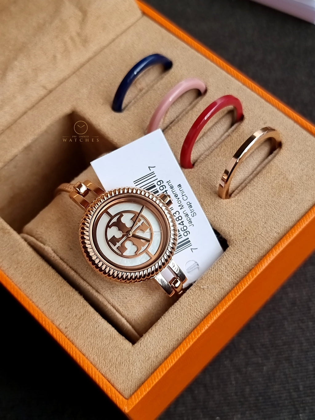 Tory Burch Riva Rose Gold Dial Rose Gold Steel Strap Watch for Women - TBW4037