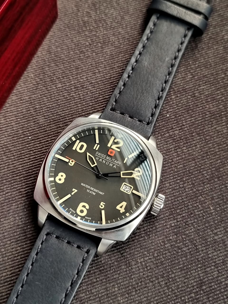 Swiss Military Analog Black 41mm Dial Men's Watch - SM14390JSNBK.H02