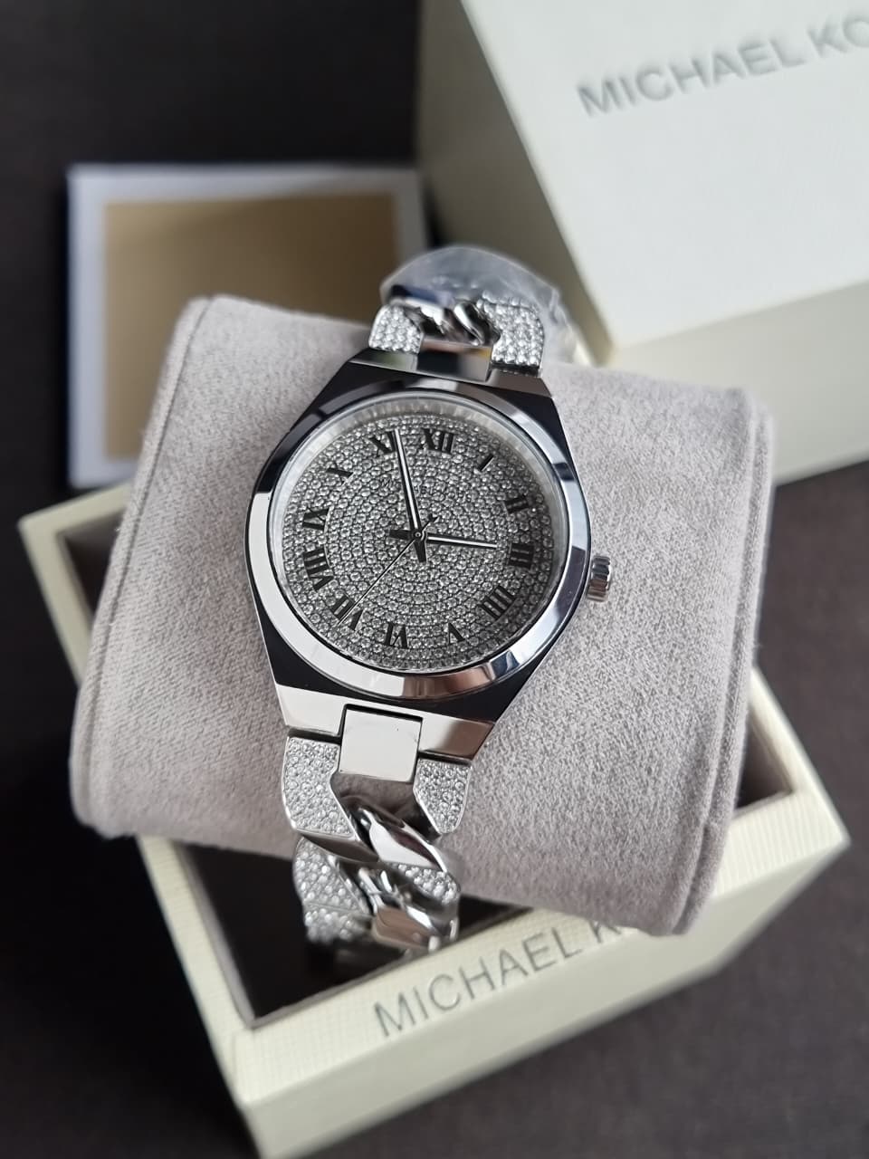 Michael Kors Lennox Quartz 37mm Silver Dial Ladies Watch
 MK7488