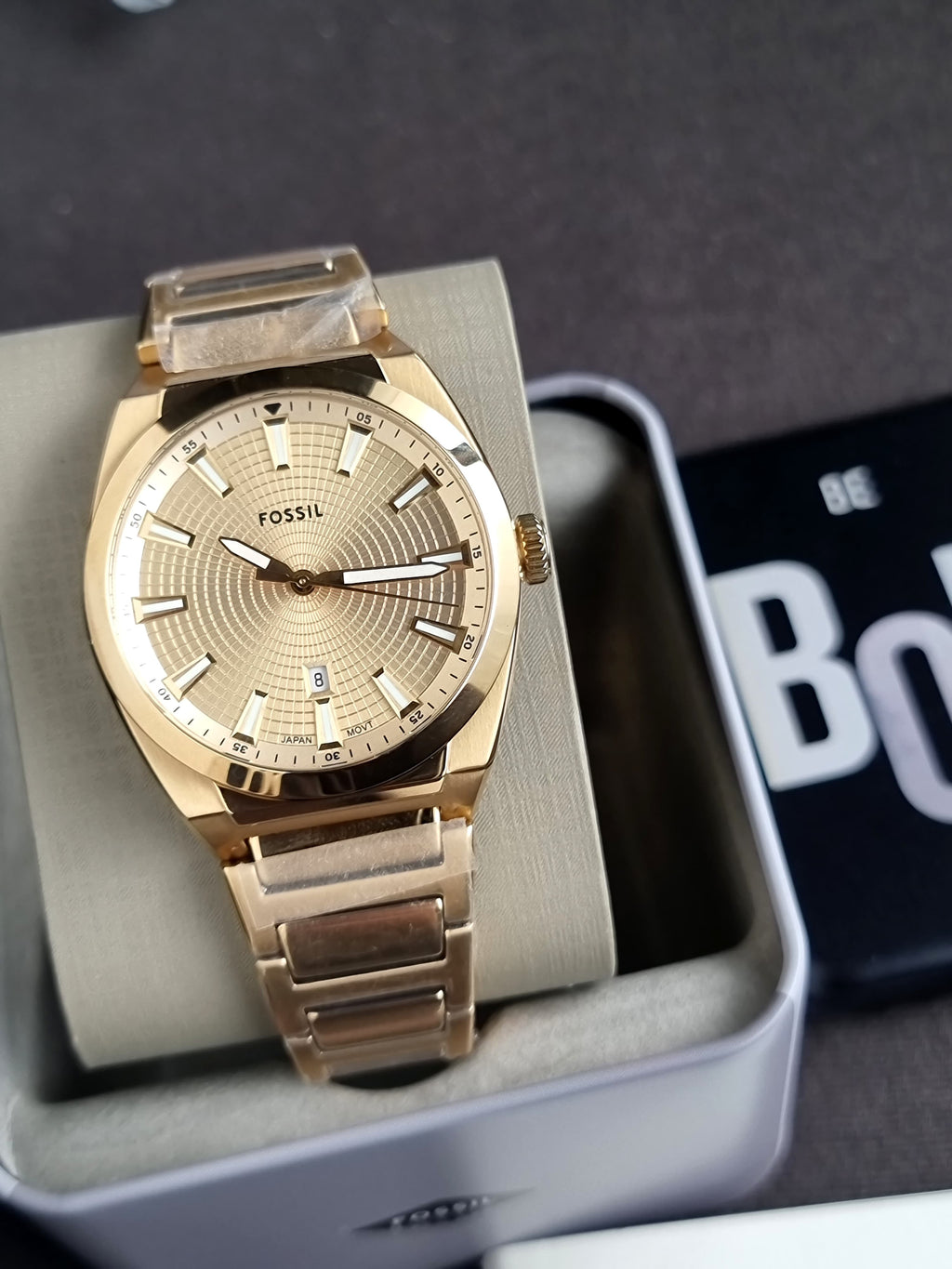 Fossil Everett Quartz Gold Dial 42mm Men's Watch FS5965