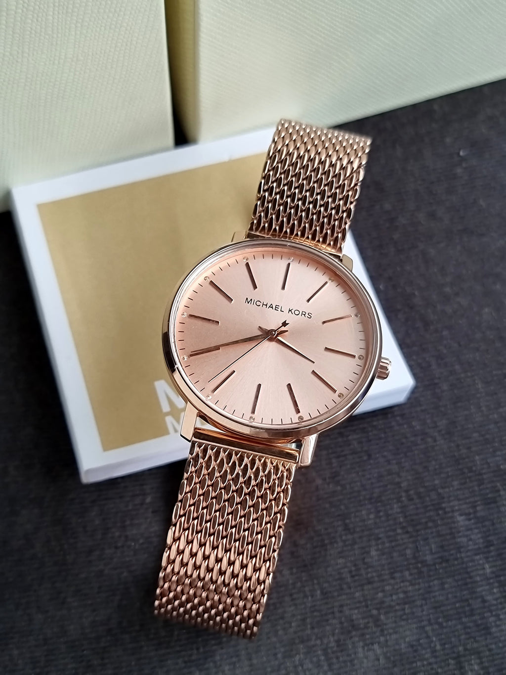 Michael Kors Pyper Three-Hand Rose Gold-Tone Stainless Steel 38mm Women's Watch-MK4340