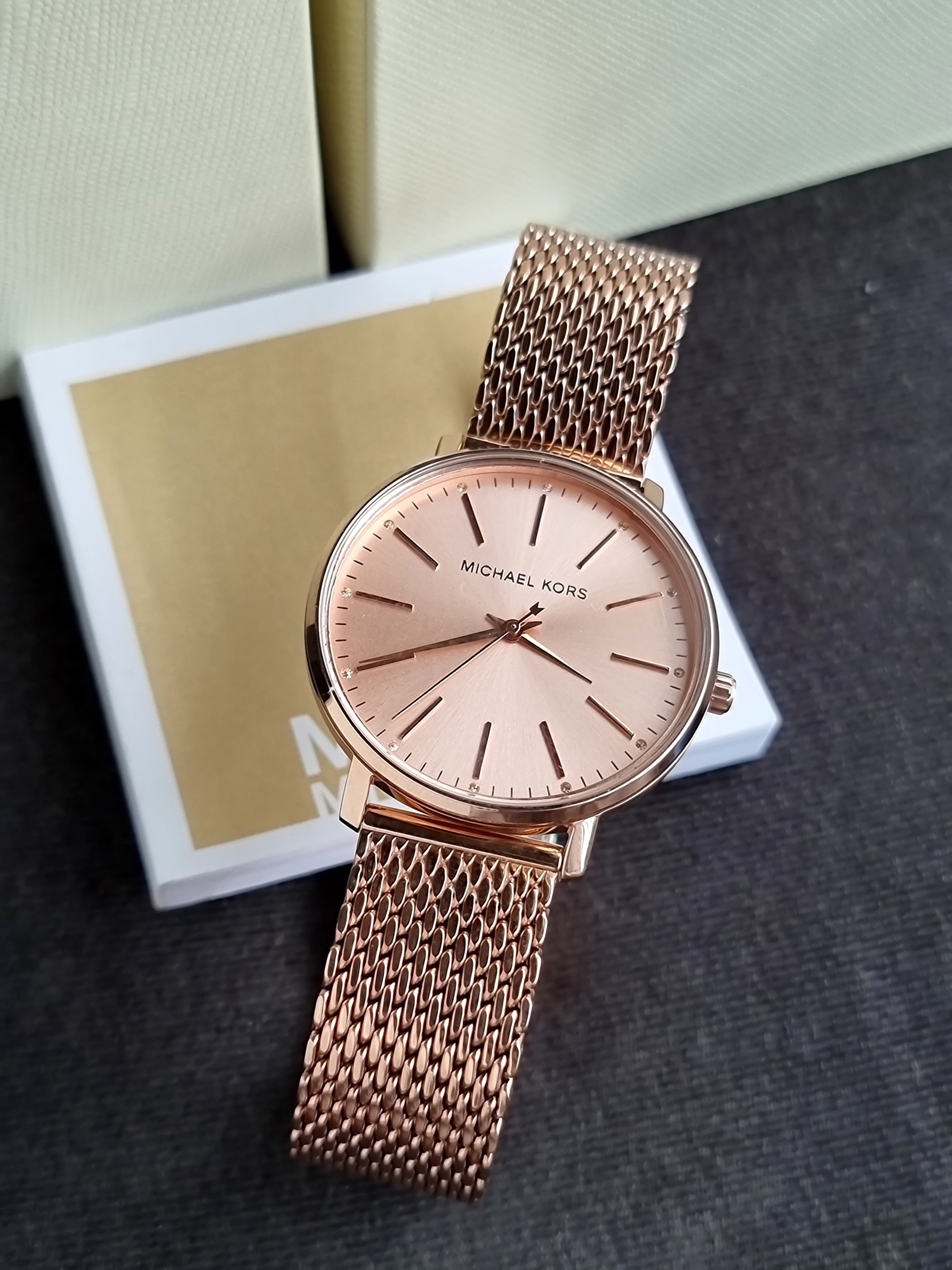 Michael Kors Pyper Three-Hand Rose Gold-Tone Stainless Steel 38mm Women's Watch-MK4340