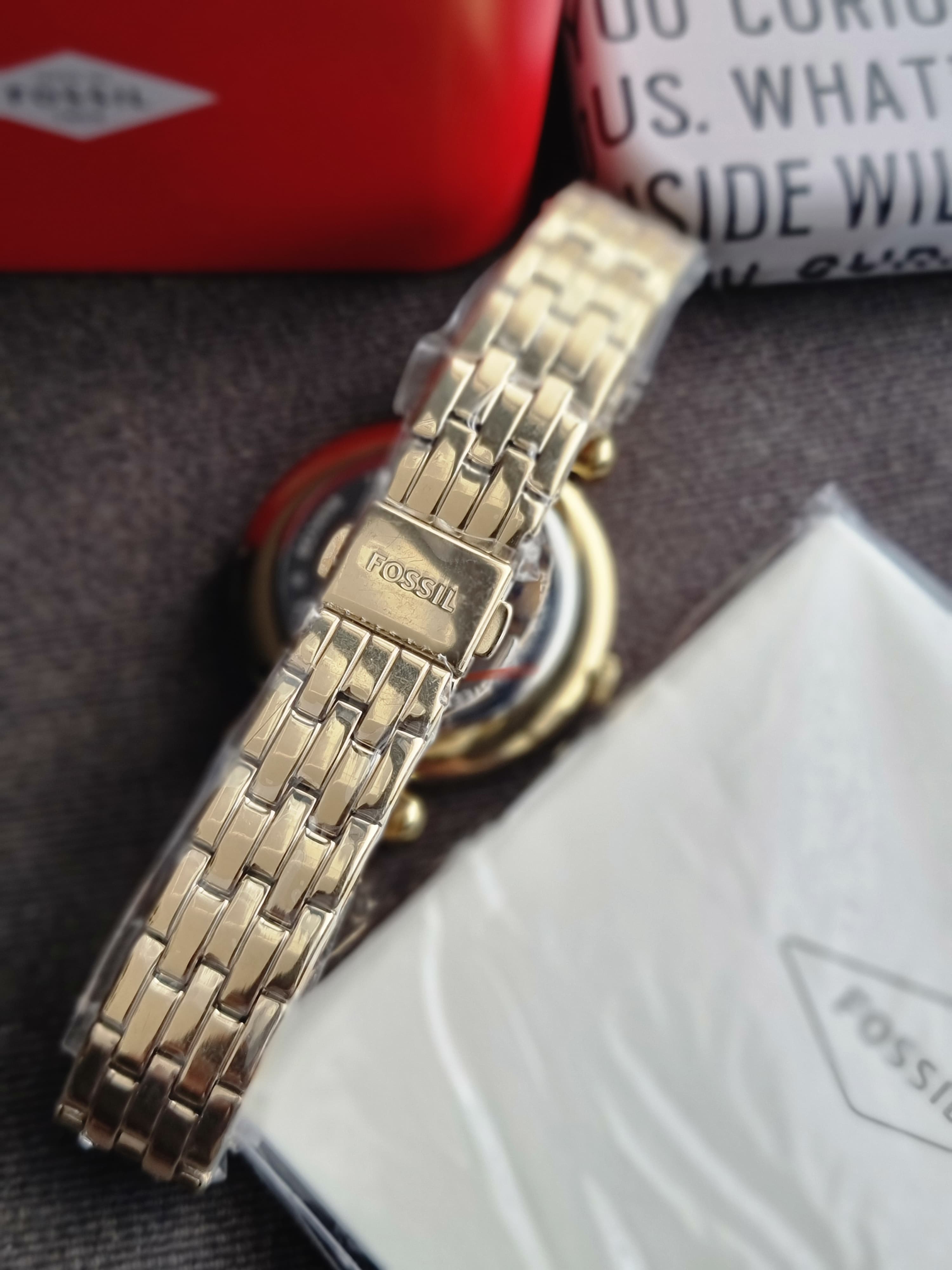 Fossil Women's BQ3498 Tillie Three-hand Gold-tone Stainless Steel Watch