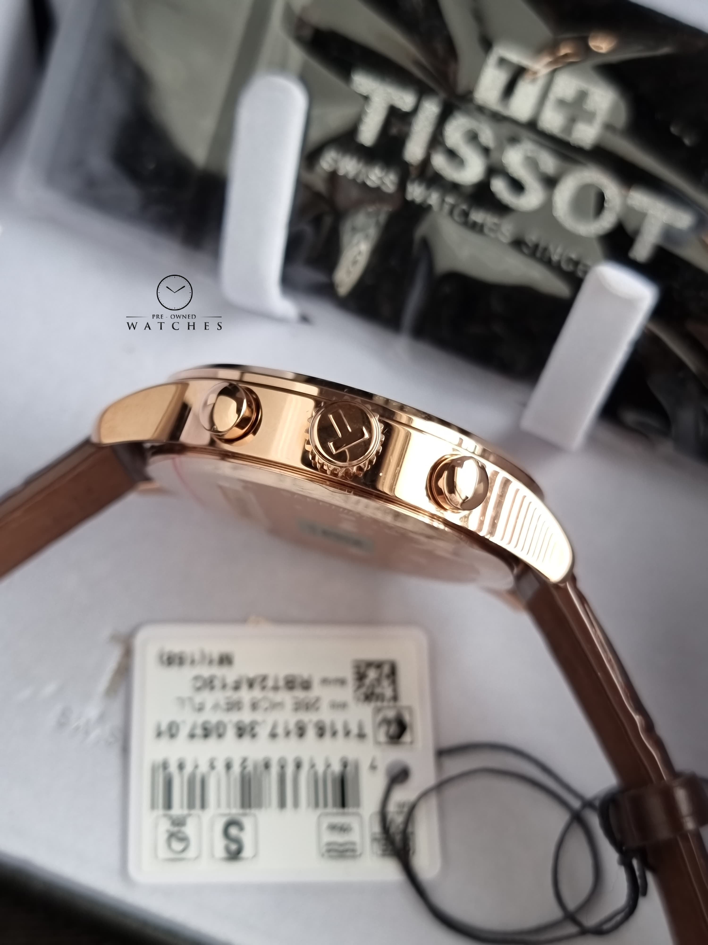 Tissot Chrono XL Classic Brown Leather strap Black Dial Quartz Watch for Men's T116.617.36.057.01