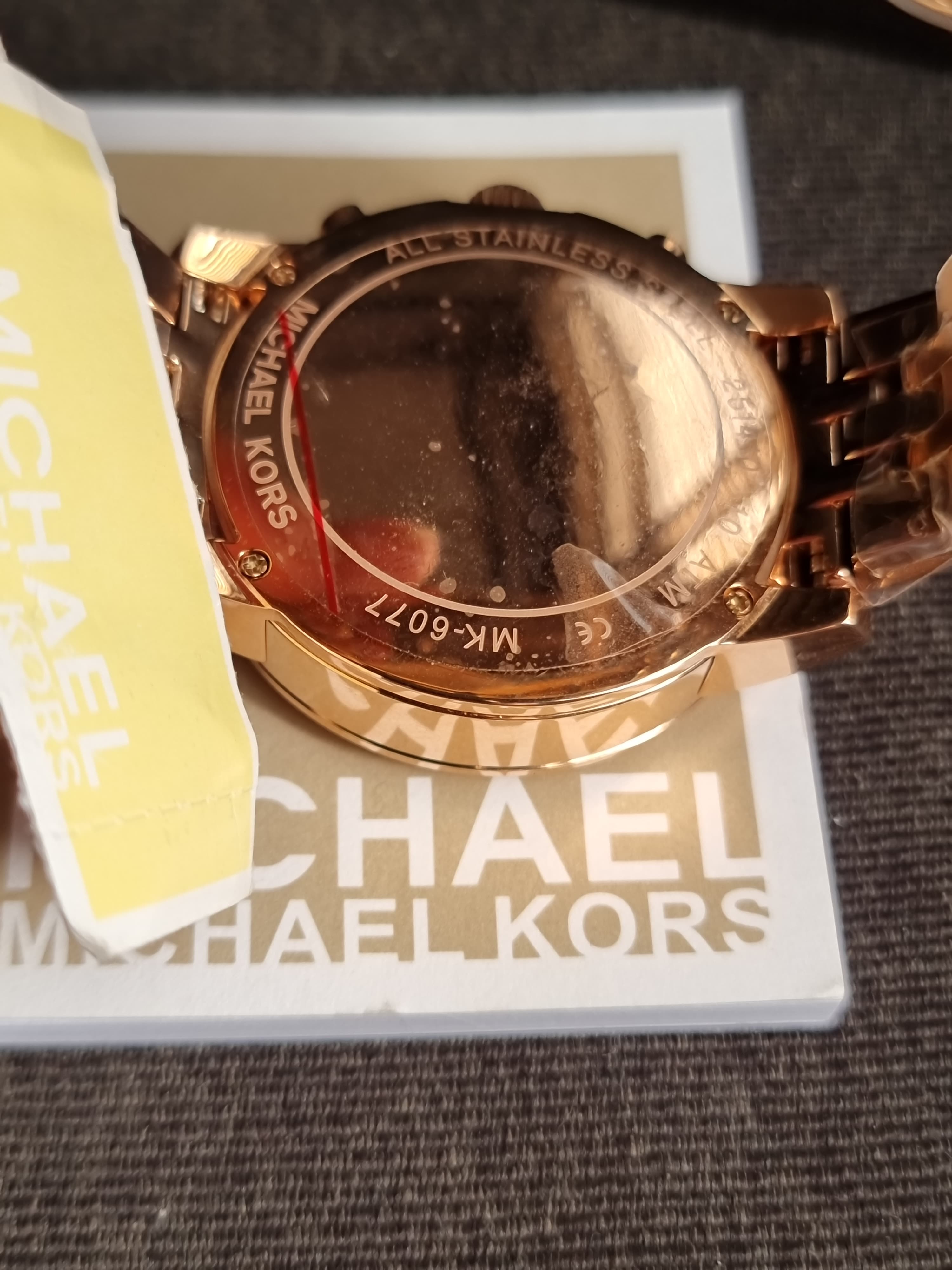 Michael Kors Ritz Chronograph Rose Gold Dial Steel Ladies Watch MK6077
