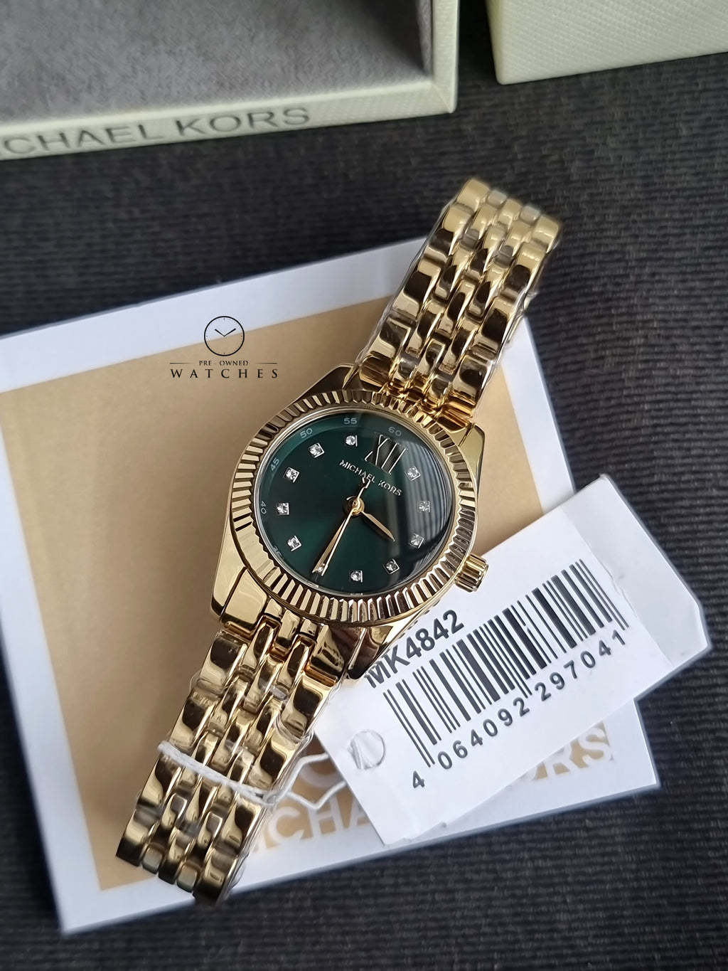 Michael Kors Stainless Steel Analog Green Dial Women's Watch Mk4842