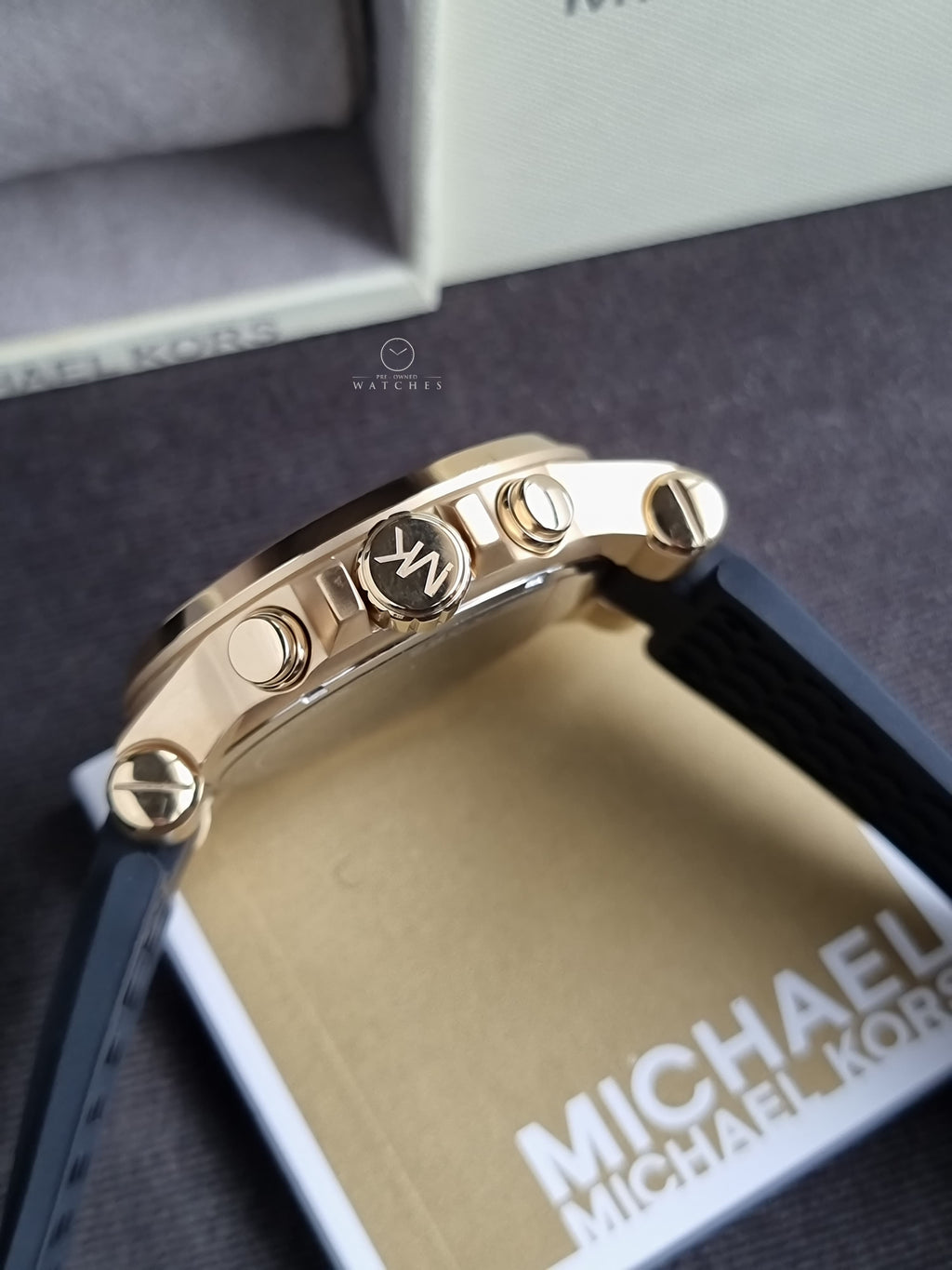 Michael Kors Men’s Chronograph Quartz Silicone Strap Black Dial 48mm Watch MK8445