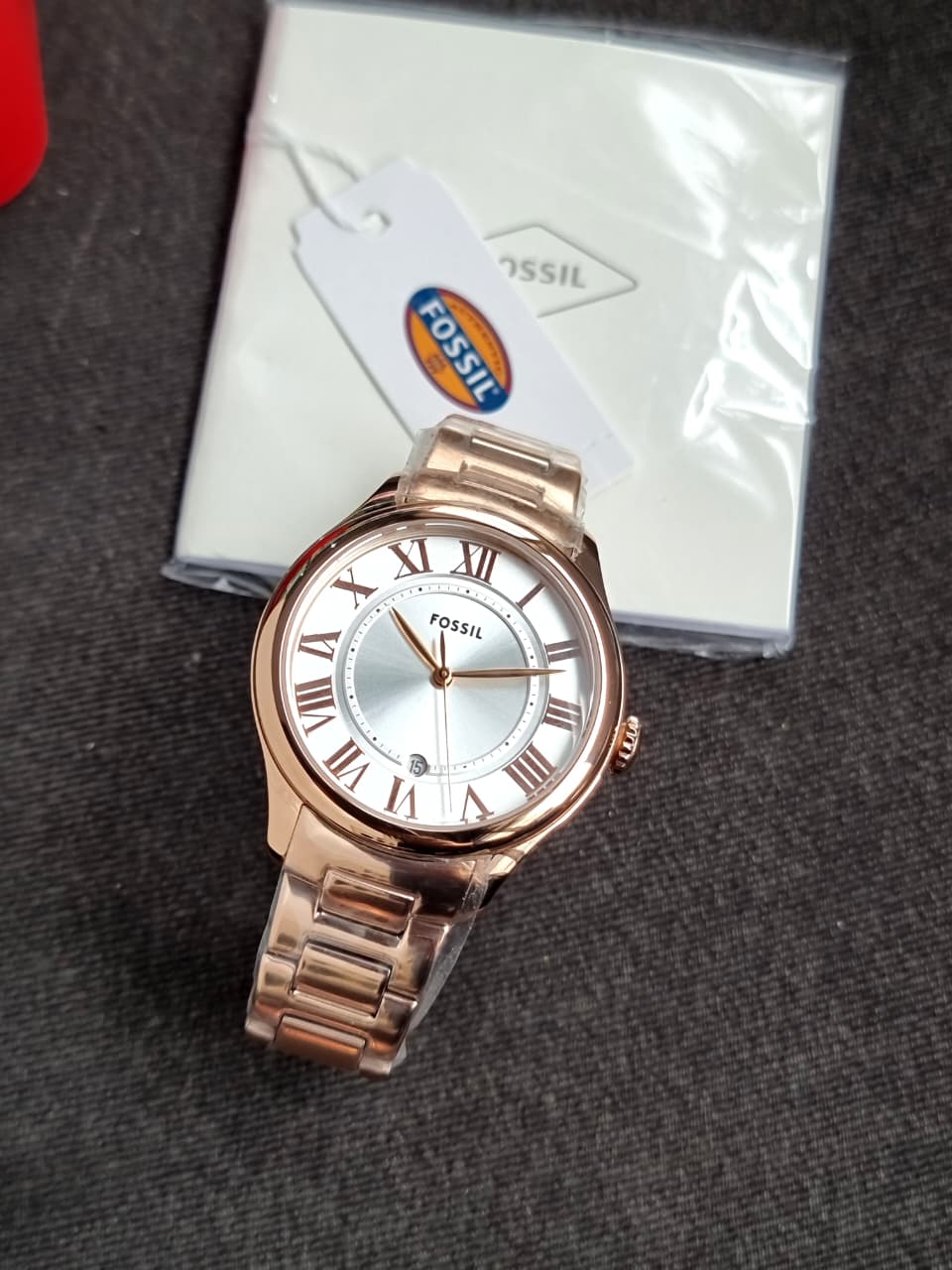 Fossil Women’s Quartz Rose Gold Stainless Steel Silver Dial 38mm Watch ES5394