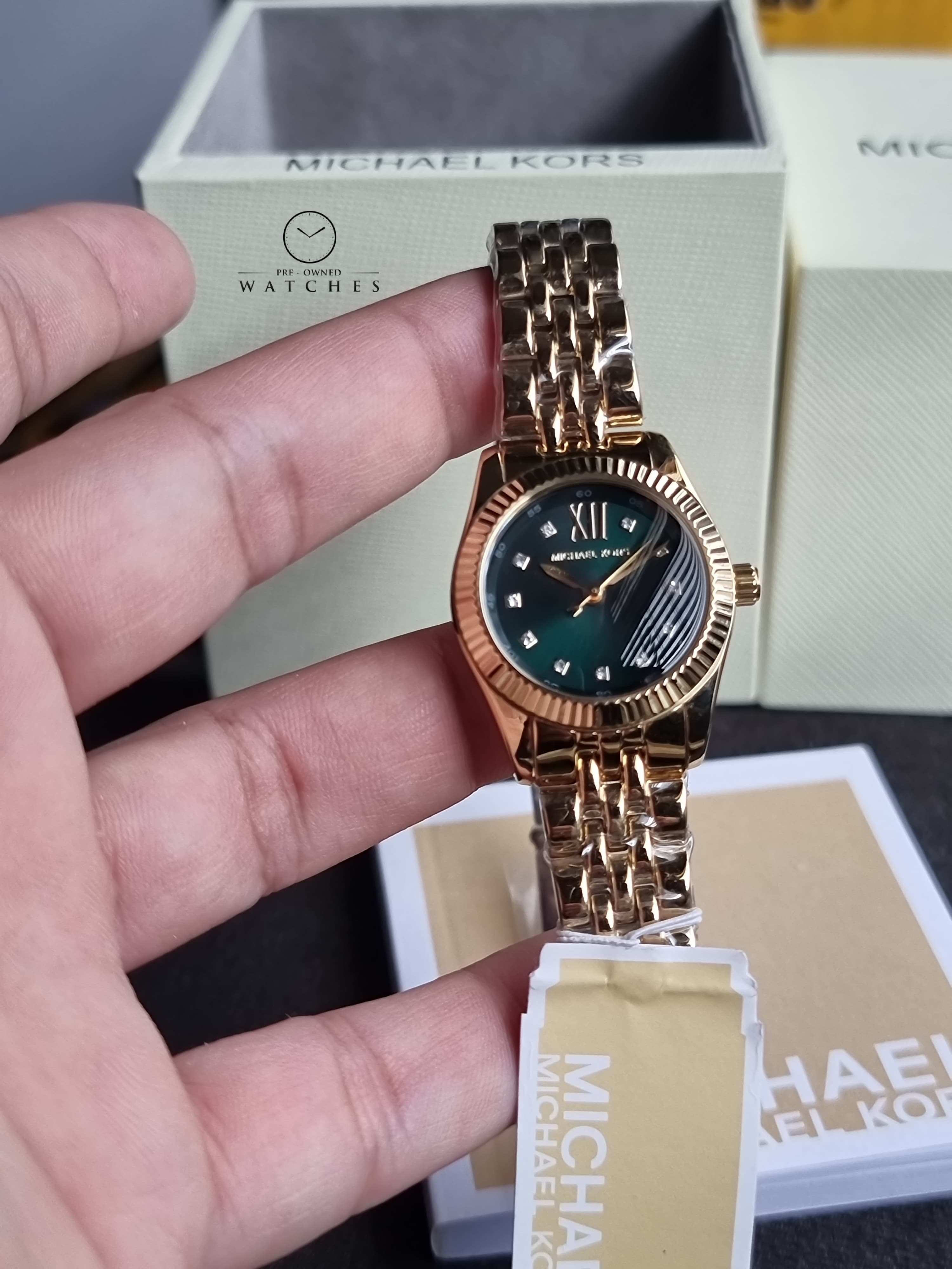 Michael Kors Stainless Steel Analog Green Dial Women's Watch Mk4842