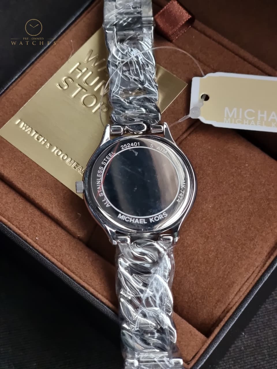 Michael Kors Runway Three-Hand 37mm Silver Dial Silver Steel Strap Watch for Women - MK7474