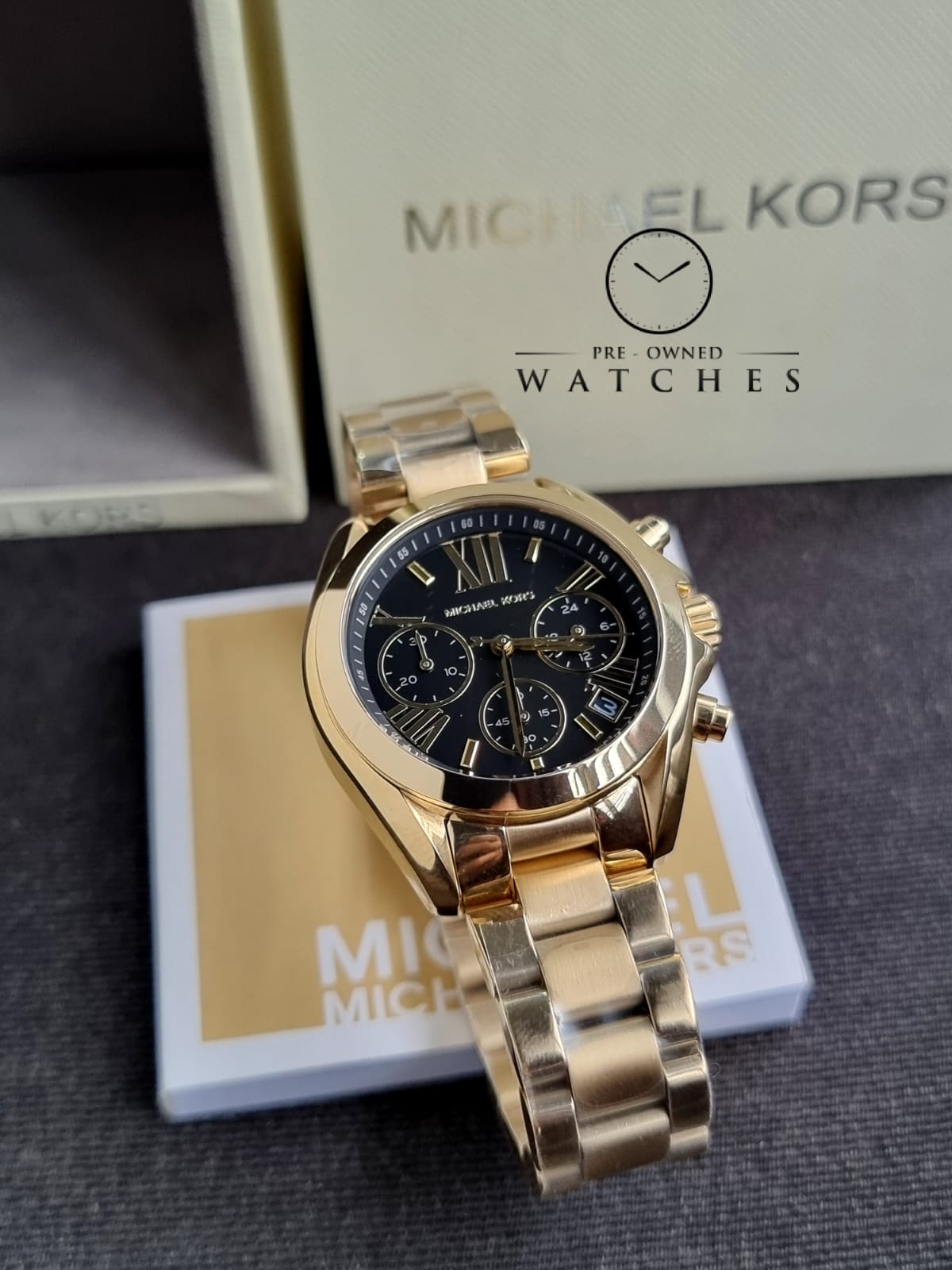 Michael Kors Women’s Chronograph Quartz Stainless Steel Black Dial 36mm Watch MK6959