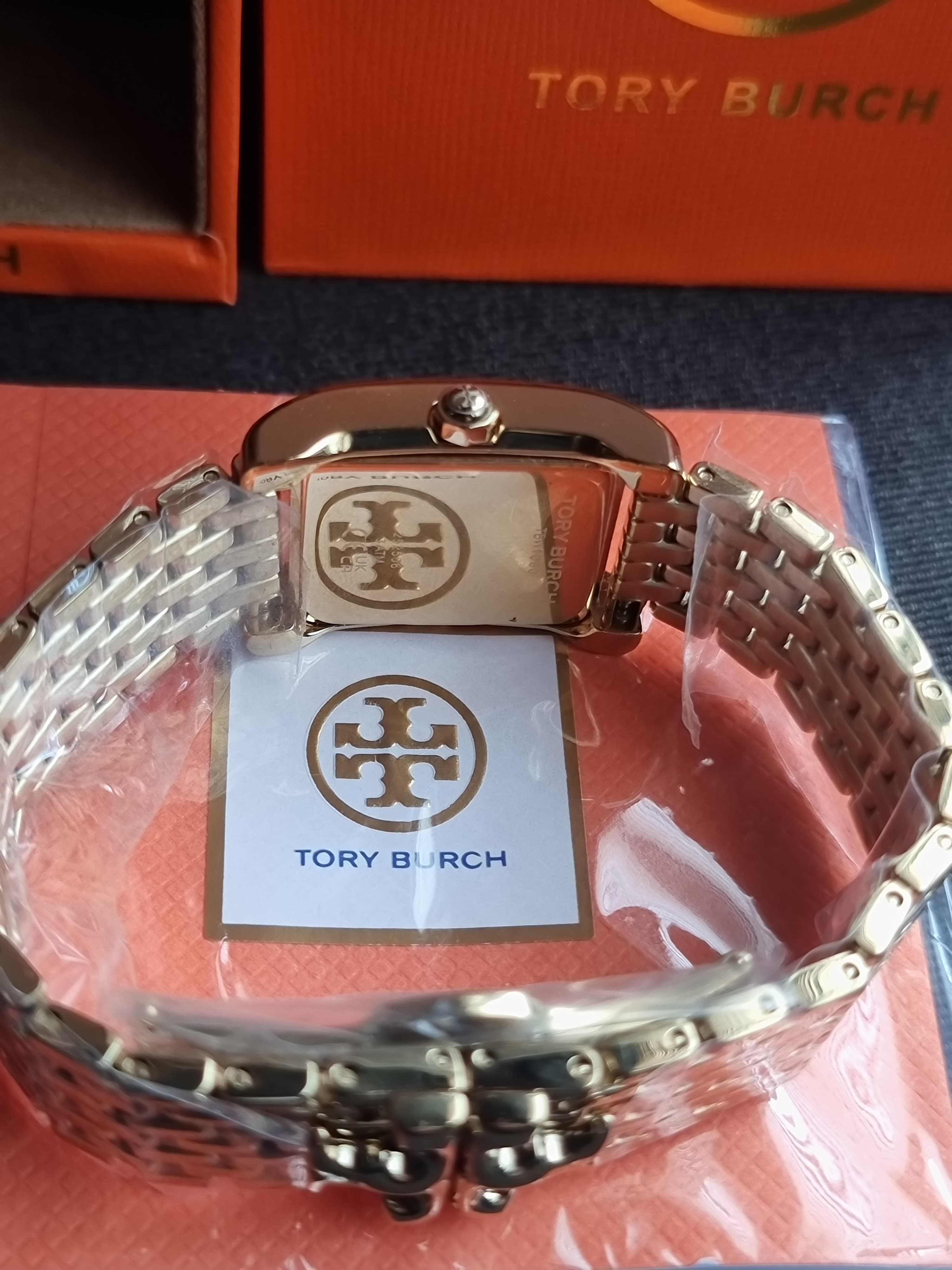 Tory Burch Eleanor White Dial Gold Steel Strap Watch for Women - TBW1060