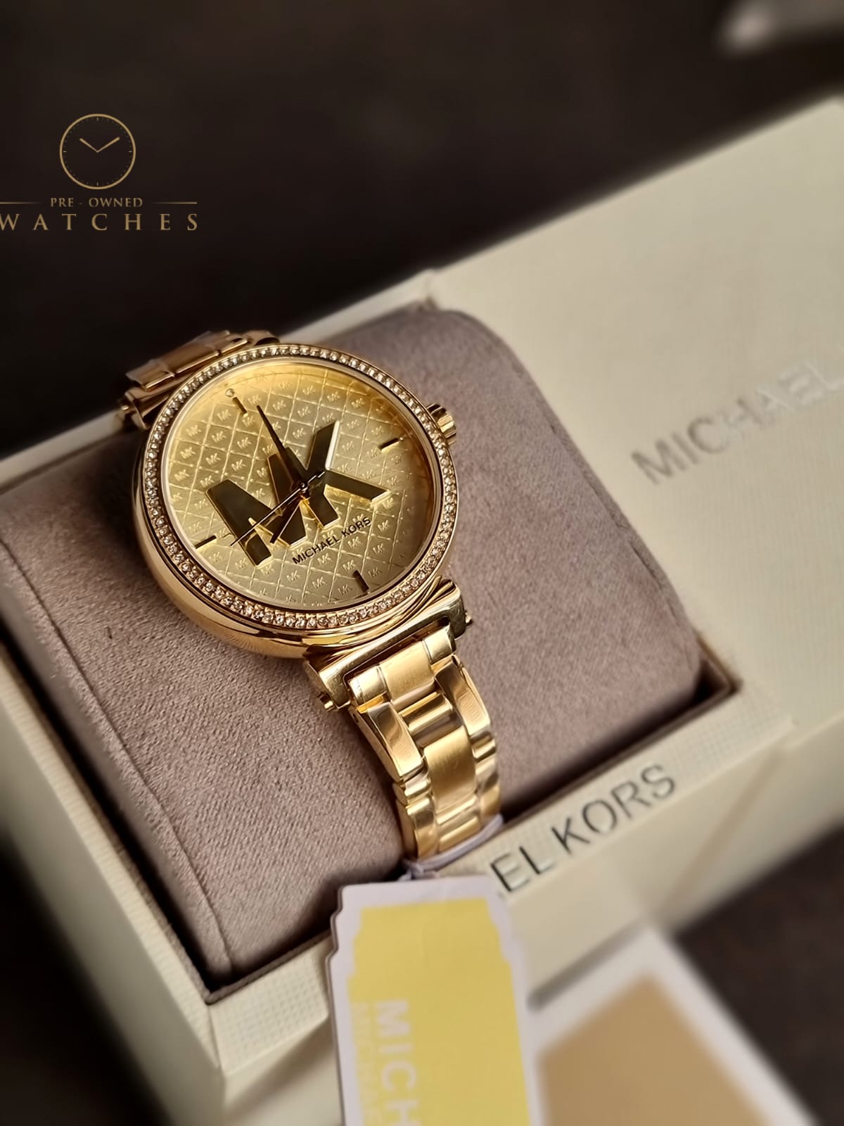 Michael Kors Women’s Quartz Stainless Steel Gold Dial 36mm Watch MK4334