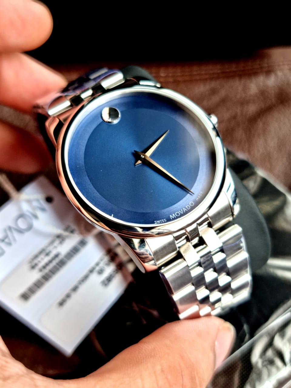 Movado Men’s Swiss Made Quartz Stainless Steel Blue Dial 40mm Watch 0606982