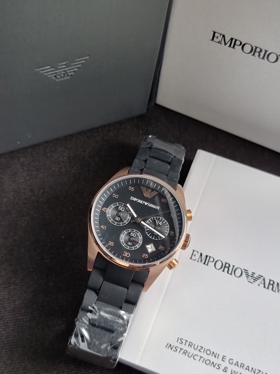 Emporio Armani Women’s Quartz Silicone Stainless Steel Black Dial 38mm Watch AR5906