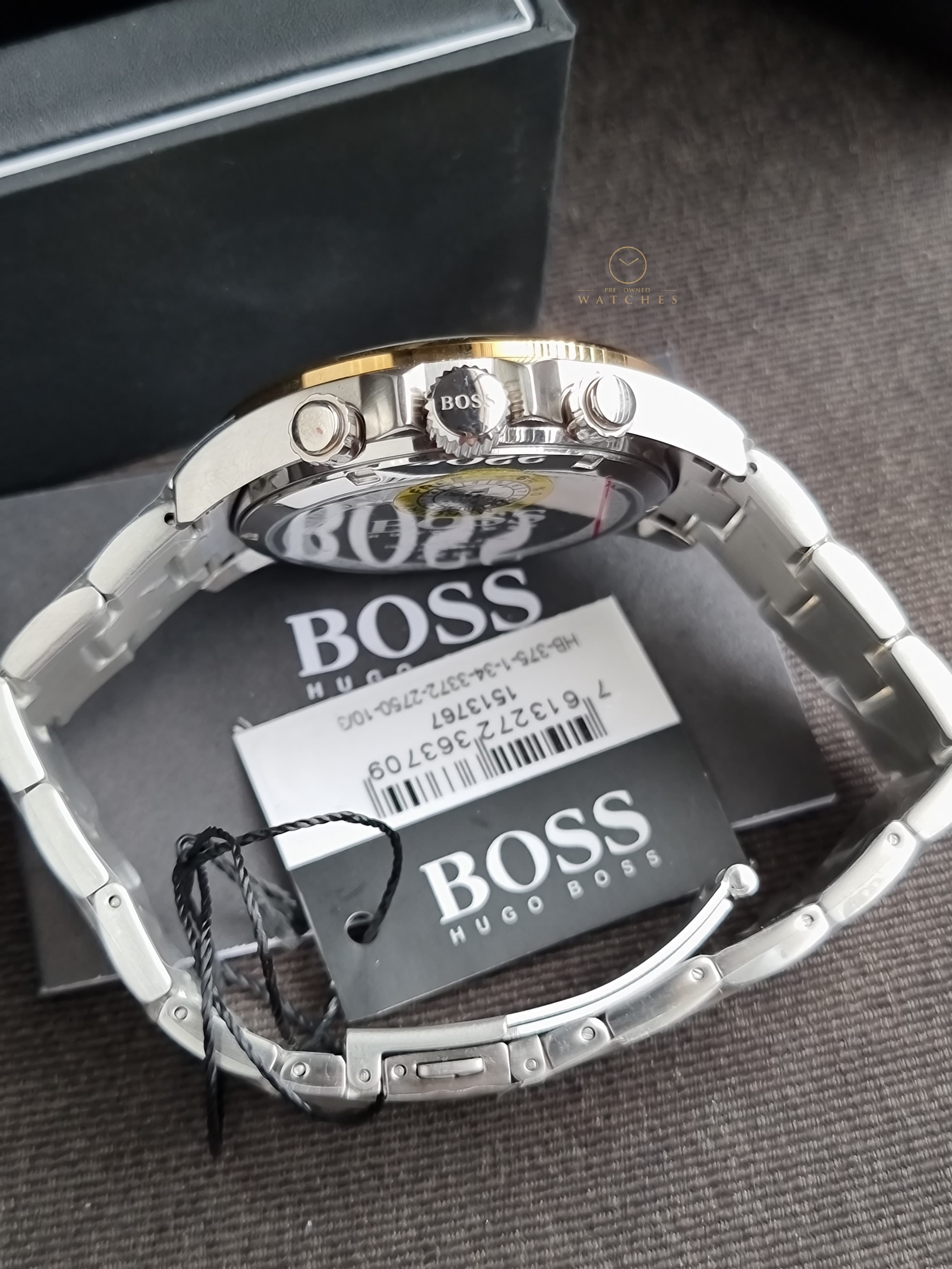 HUGO BOSS Hero Two-Tone Stainless Steel Blue Dial Chronograph Quartz Watch for Gents - 1513767