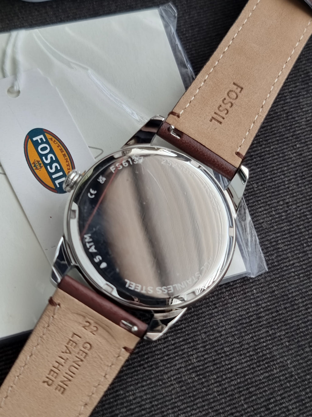 Fossil Pearson Brown Quartz 42mm Dial Leather Watch FS6137