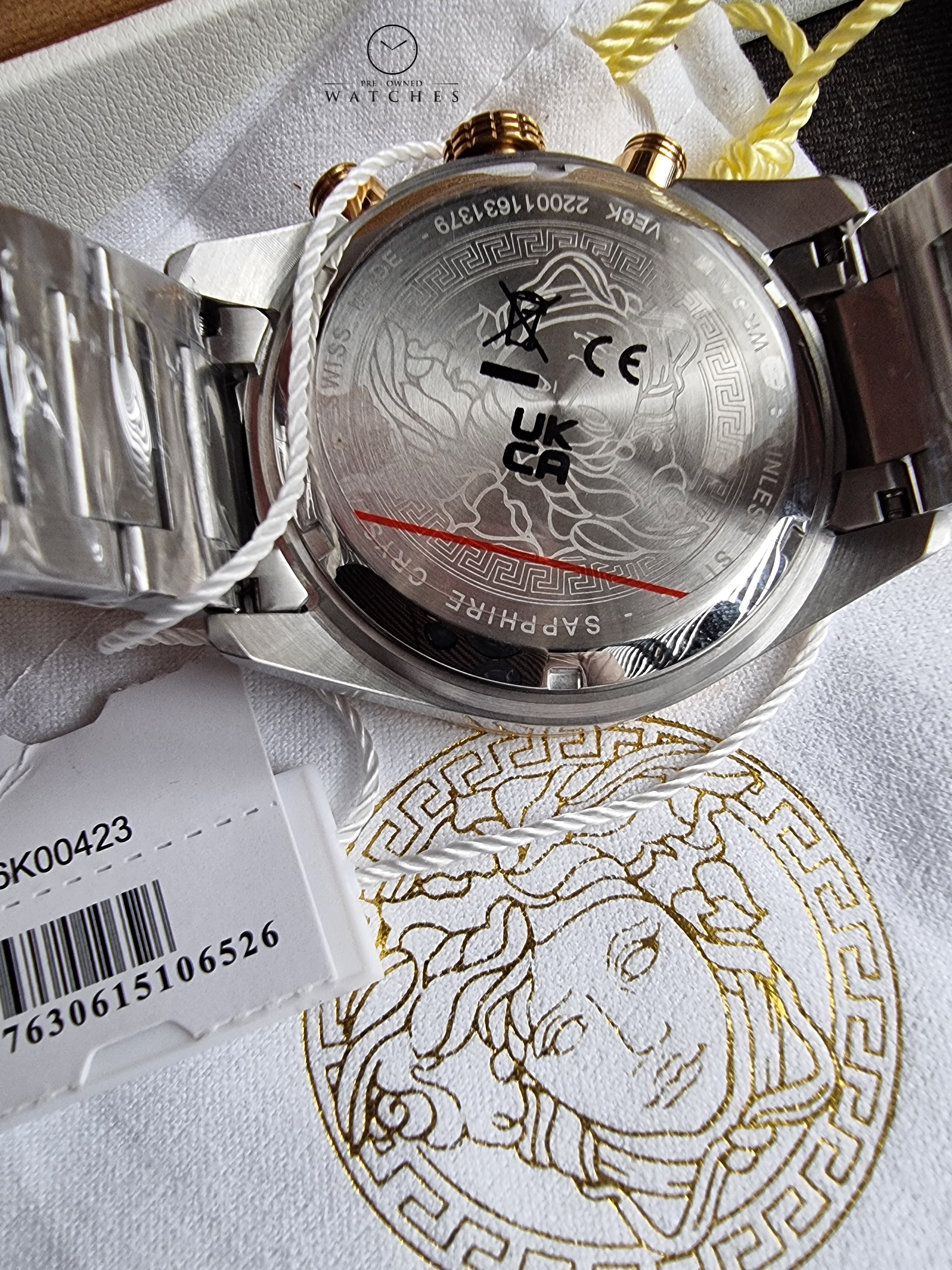 Versace Greca Dome Gold Round Dial Quartz 43mm Men's Watch