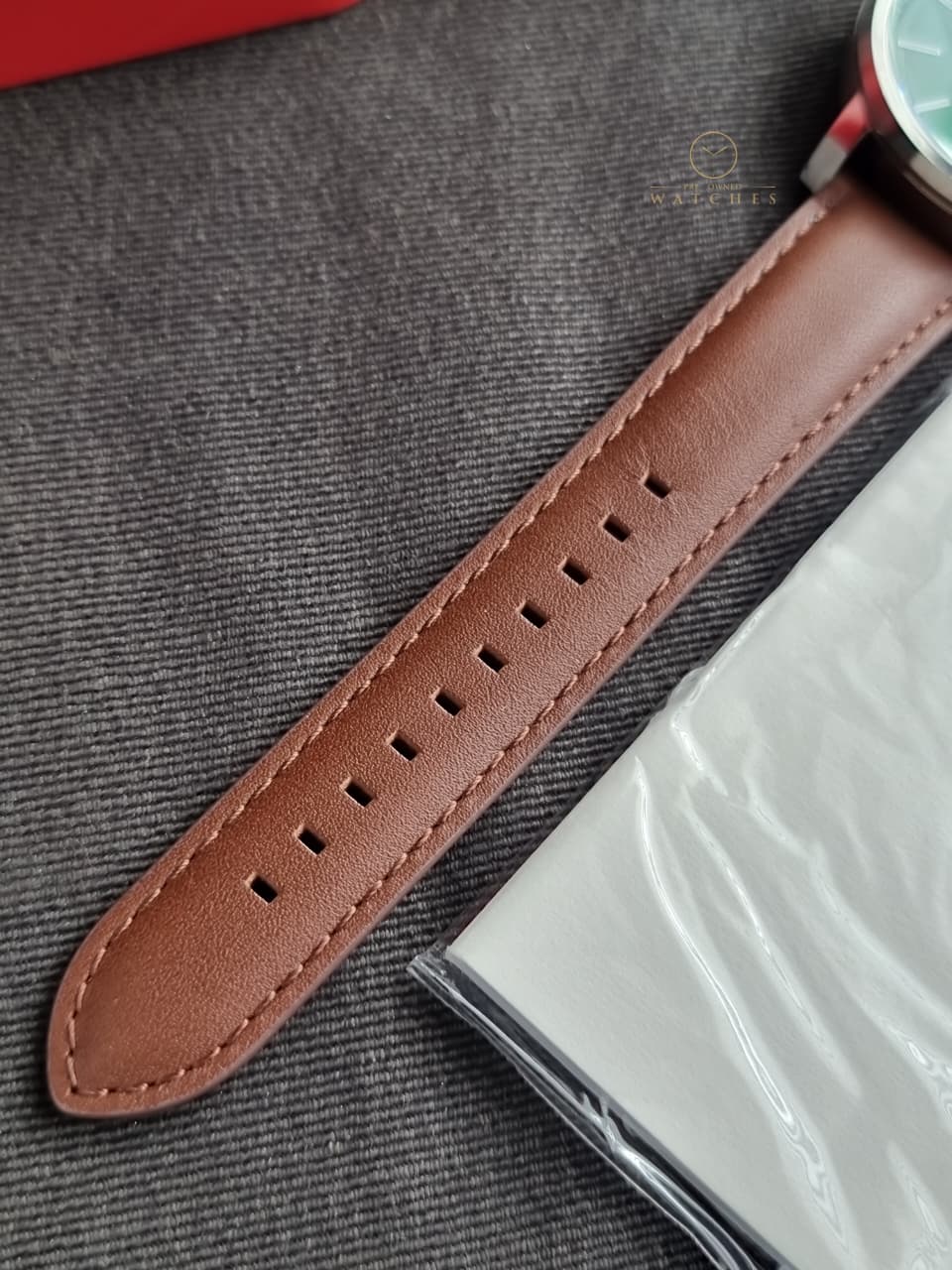 Fossil BQ2907 Rhett Multifunction 43mm Green Dial Brown Leather Watch