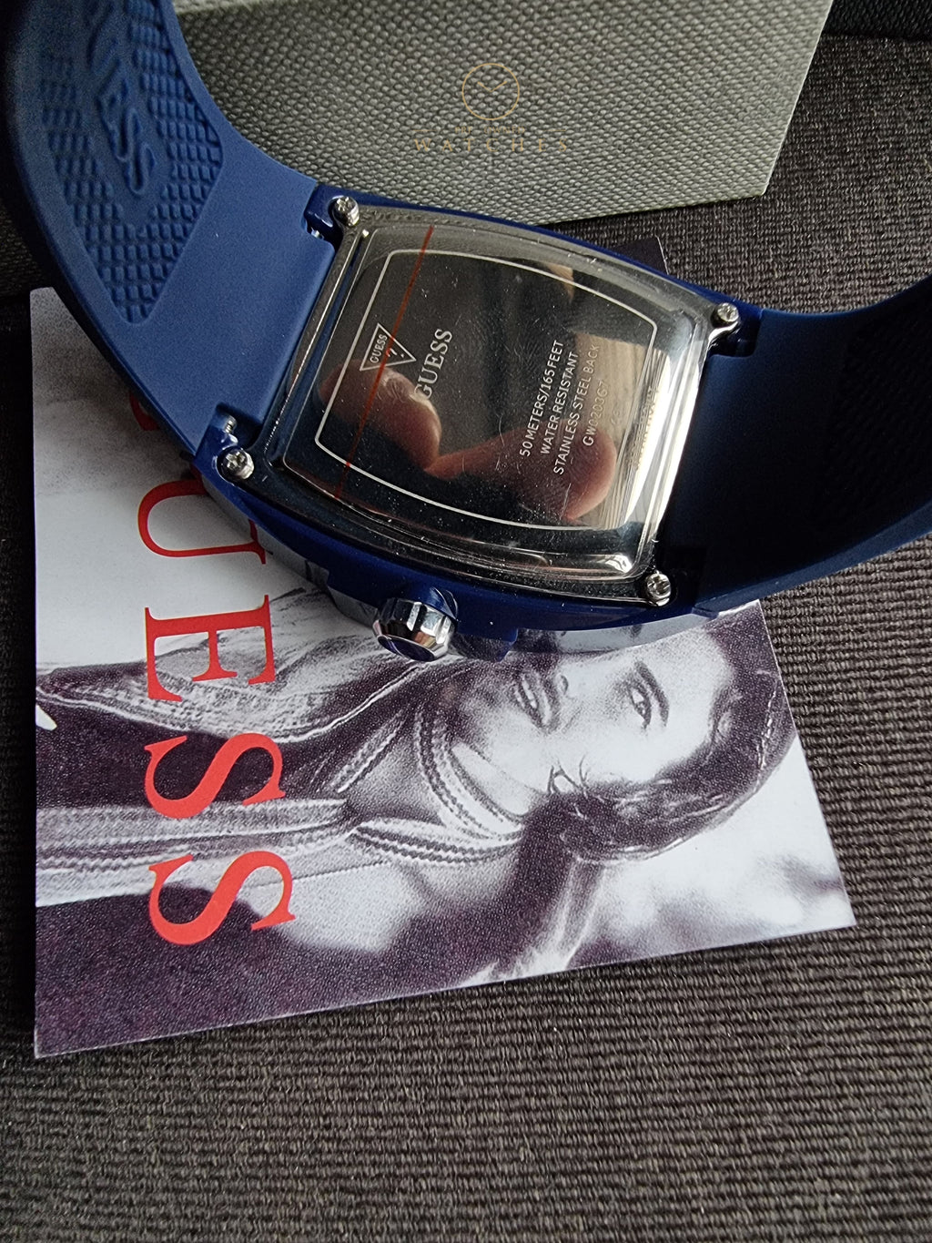 Guess Phoenix Blue Silicone Strap Blue Dial Quartz Watch for Gents - GW0203G7