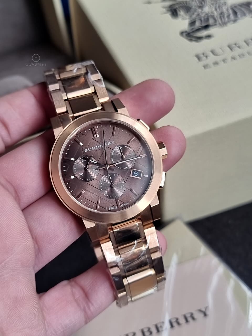 Burberry Rose gold Stainless Steel Bronze Dial Chronograph Quartz Men’s Watch - BU9754