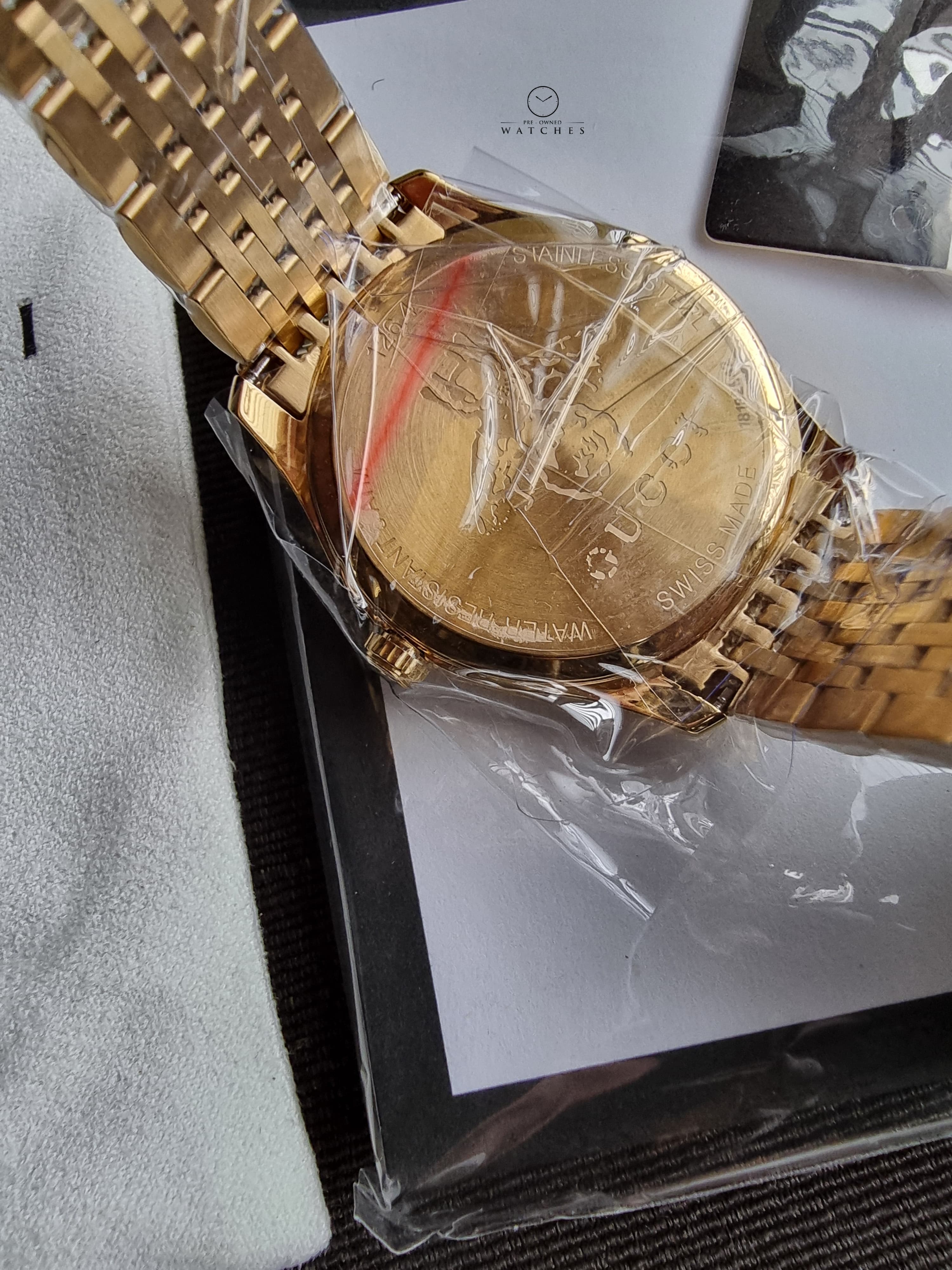Gucci G-Timeless Gold Stainless Steel Silver 36mm Dial Quartz Watch for Ladies- YA1264155