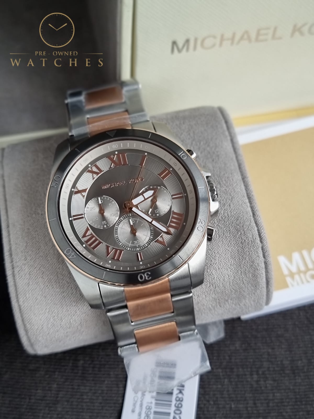 Michael Kors Men’s Quartz Two-tone Stainless Steel Grey Dial 44mm Watch MK8902