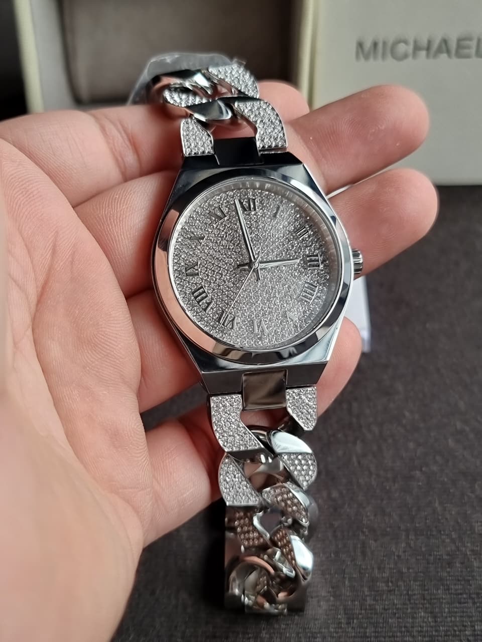 Michael Kors Lennox Quartz 37mm Silver Dial Ladies Watch
 MK7488