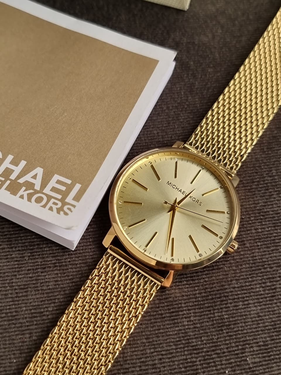 Michael Kors Pyper Gold Mesh Bracelet Gold Dial Quartz Watch for Ladies - MK4339