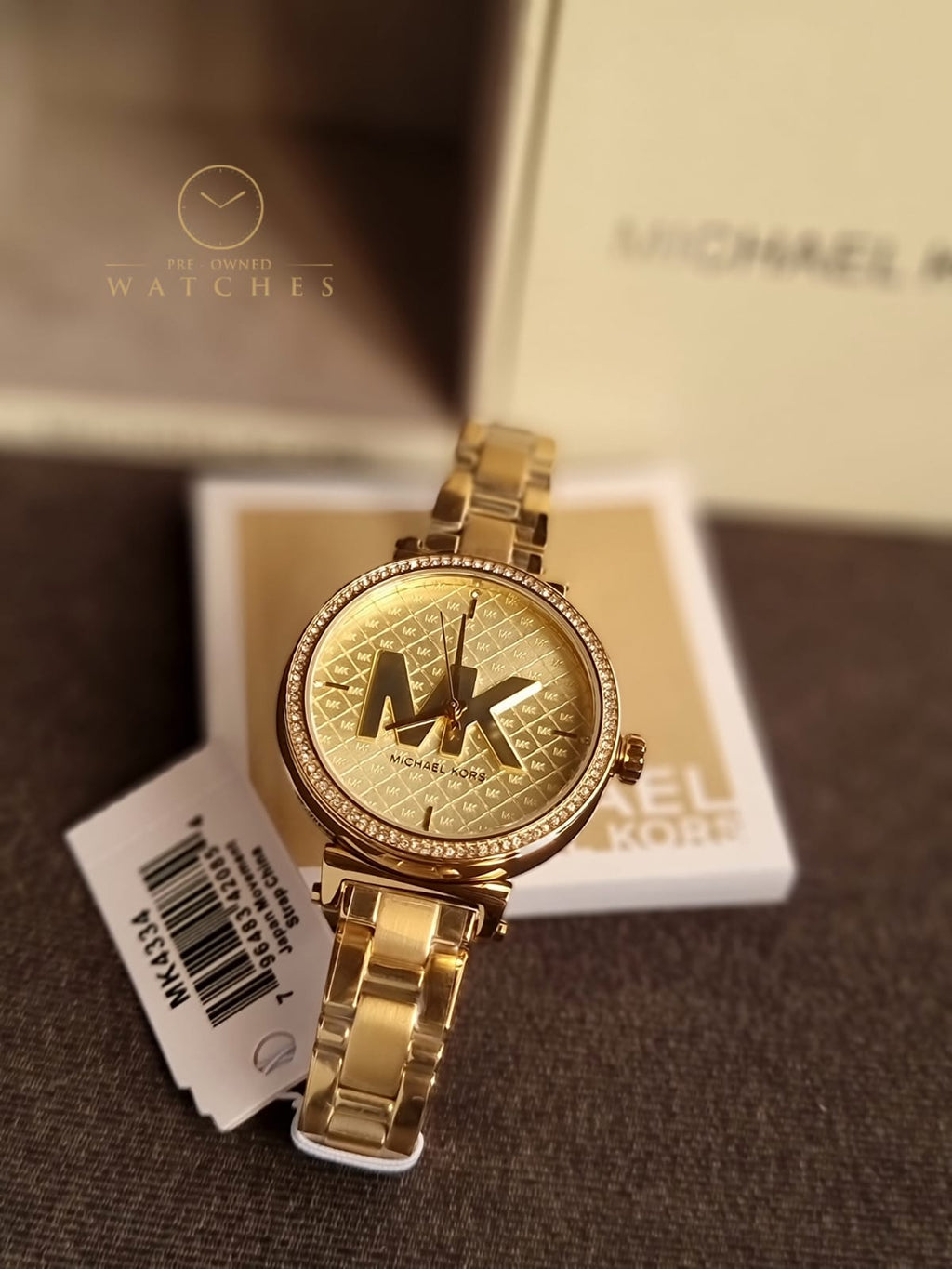 Michael Kors Women’s Quartz Stainless Steel Gold Dial 36mm Watch MK4334