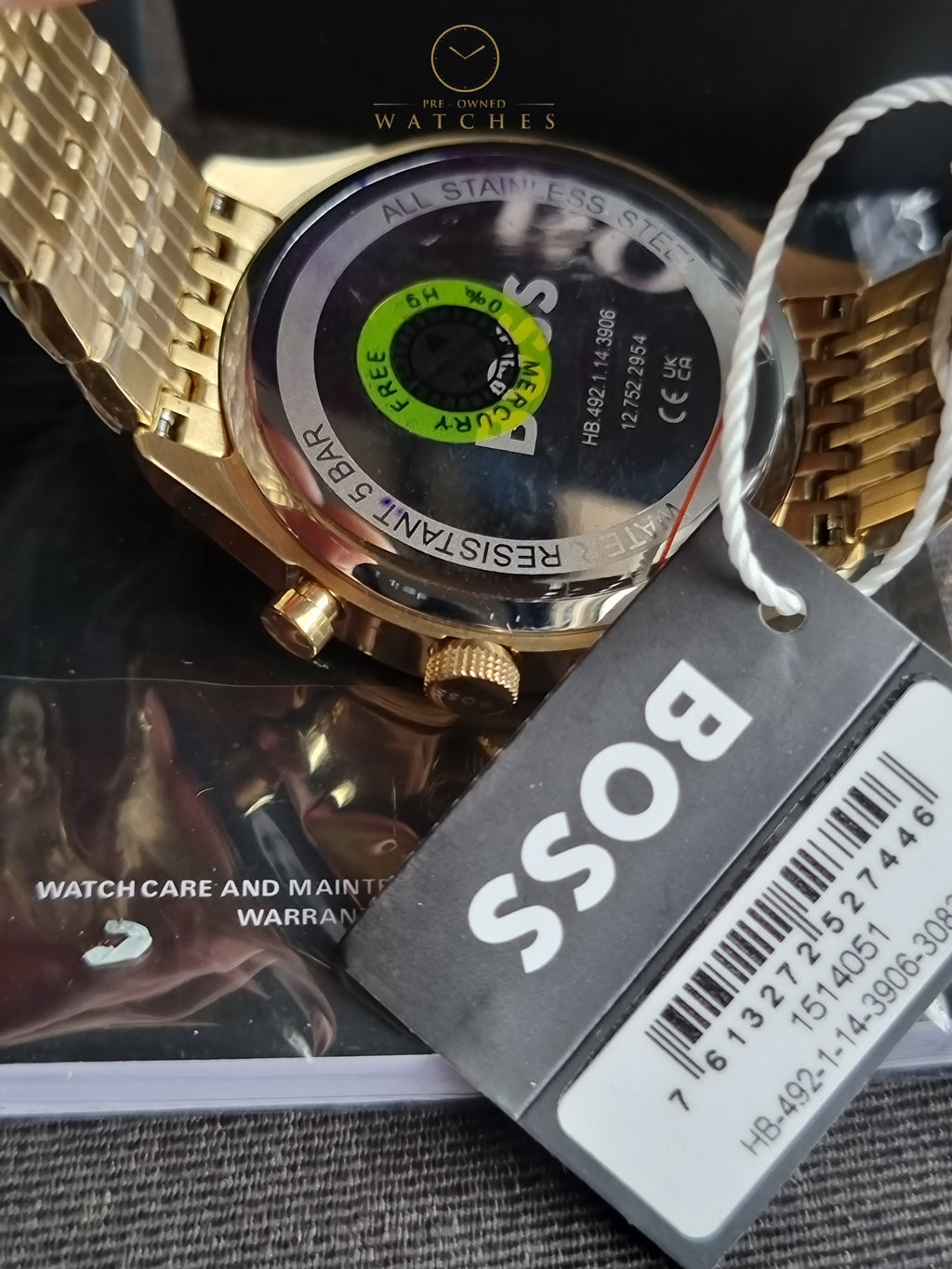 Hugo Boss Men’s Quartz Gold Stainless Steel Grey Dial 45mm Watch 1514051