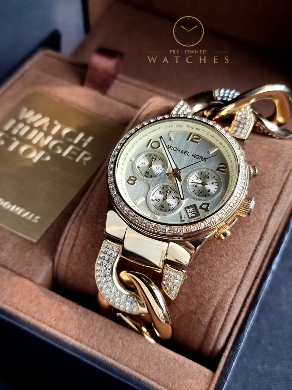 Michael Kors Women’s Quartz Stainless Steel Gold Dial 38mm Watch MK3150