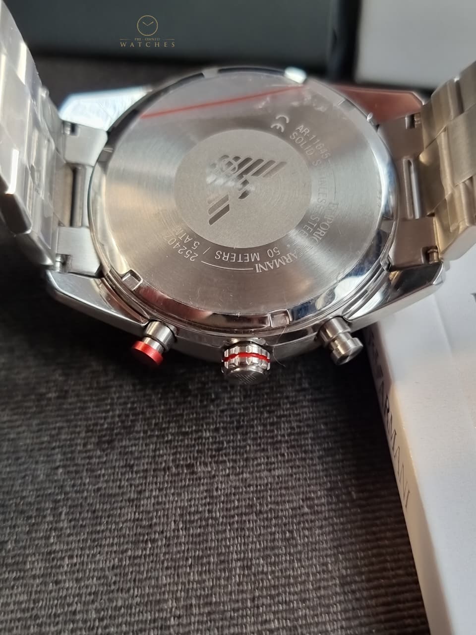 Emporio Armani Silver Tone Chronograph Watch AR11645