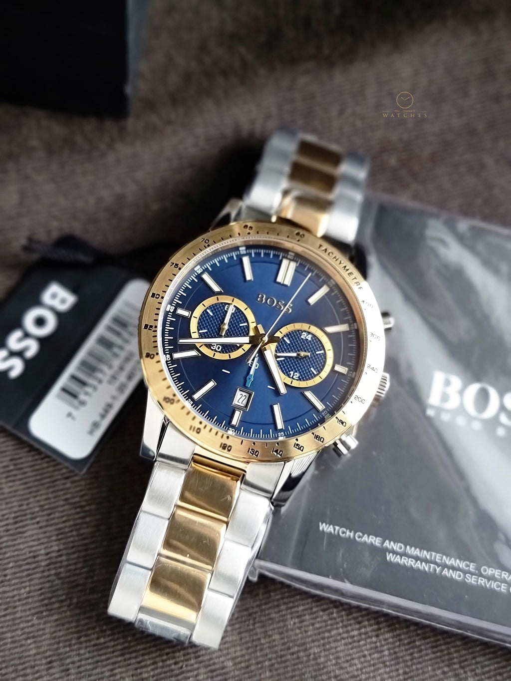 Hugo Boss Two-tone Stainless Steel Blue Dial Chronograph Quartz Watch for Gents - 1514163