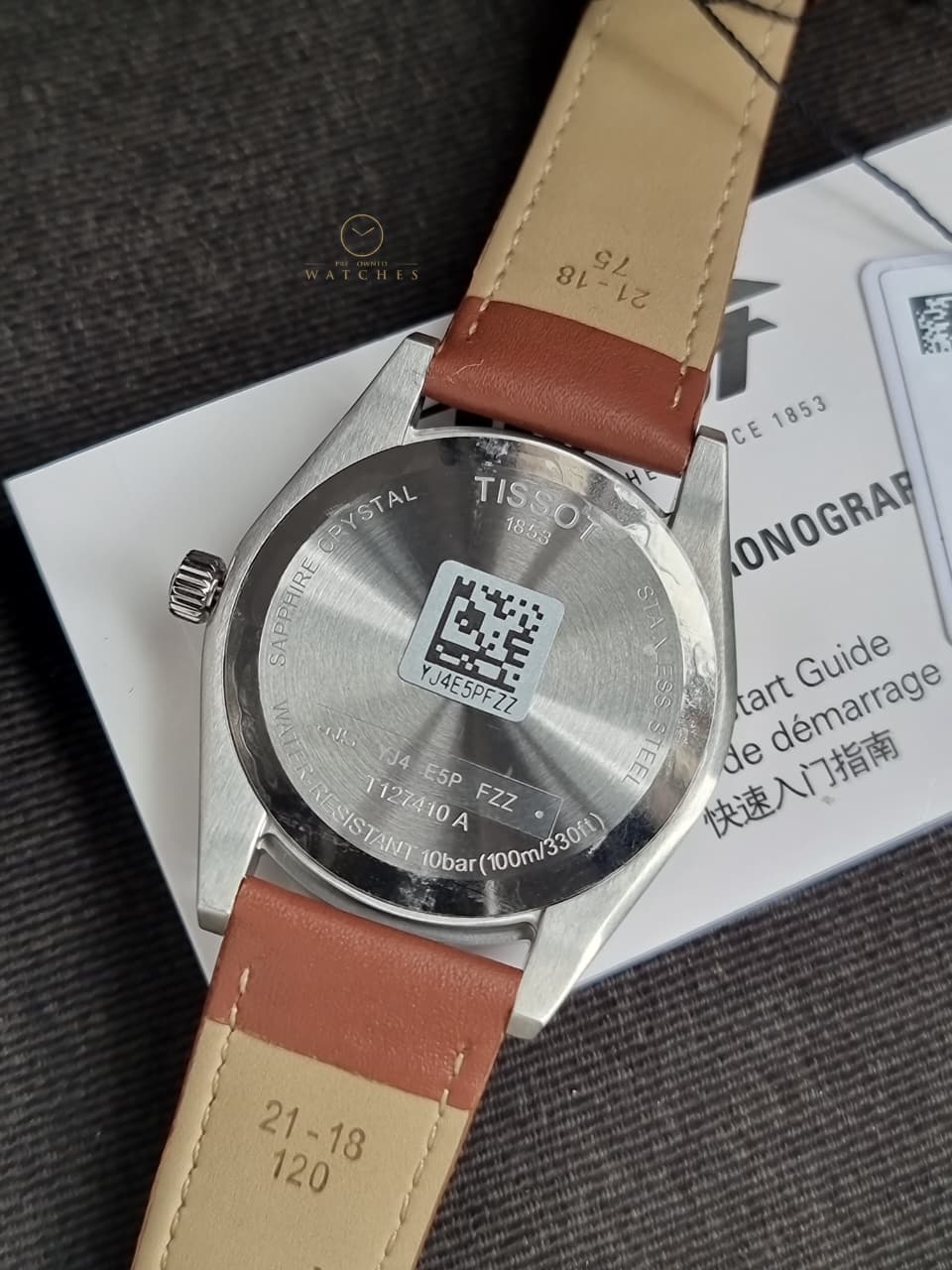 Tissot Gentleman Brown Leather strap Blue Dial Quartz Watch for Men's - T127.410.16.041.00