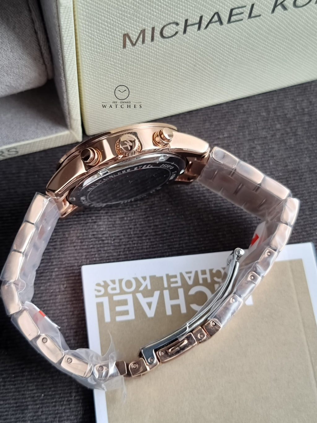 Michael Kors Ritz Rose Gold Stainless Steel Rose Gold 37mm Dial Chronograph Quartz Watch for Ladies - MK6598