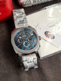 Fossil Men’s Chronograph Quartz Grey Stainless Steel Black Dial 44mm Watch FS6098