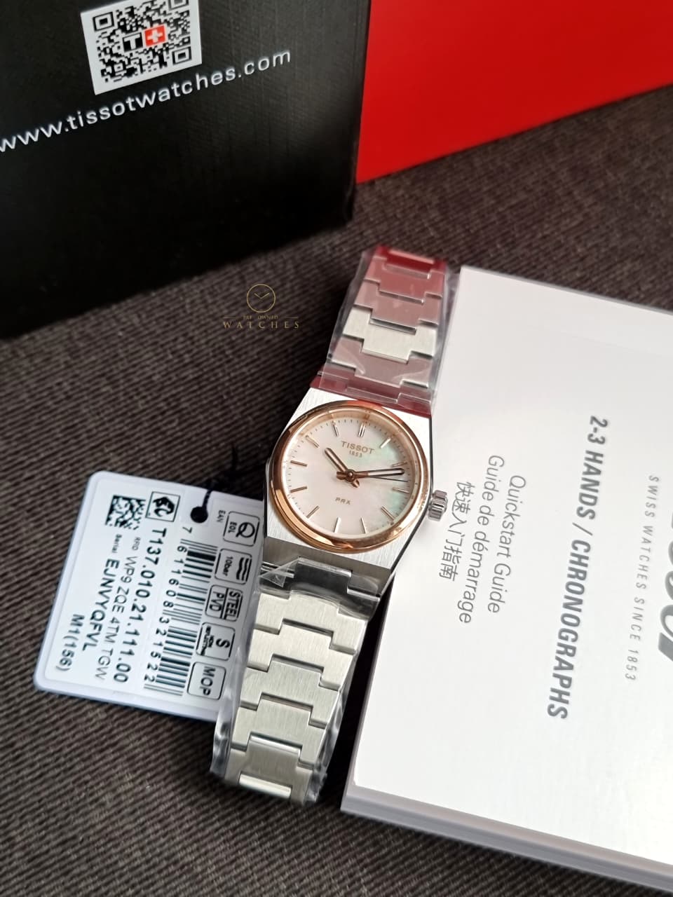 Tissot T-Classic PRX Rose Gold Tone Mother Of Pearl Dial Women’s watch T137.010.21.111.00