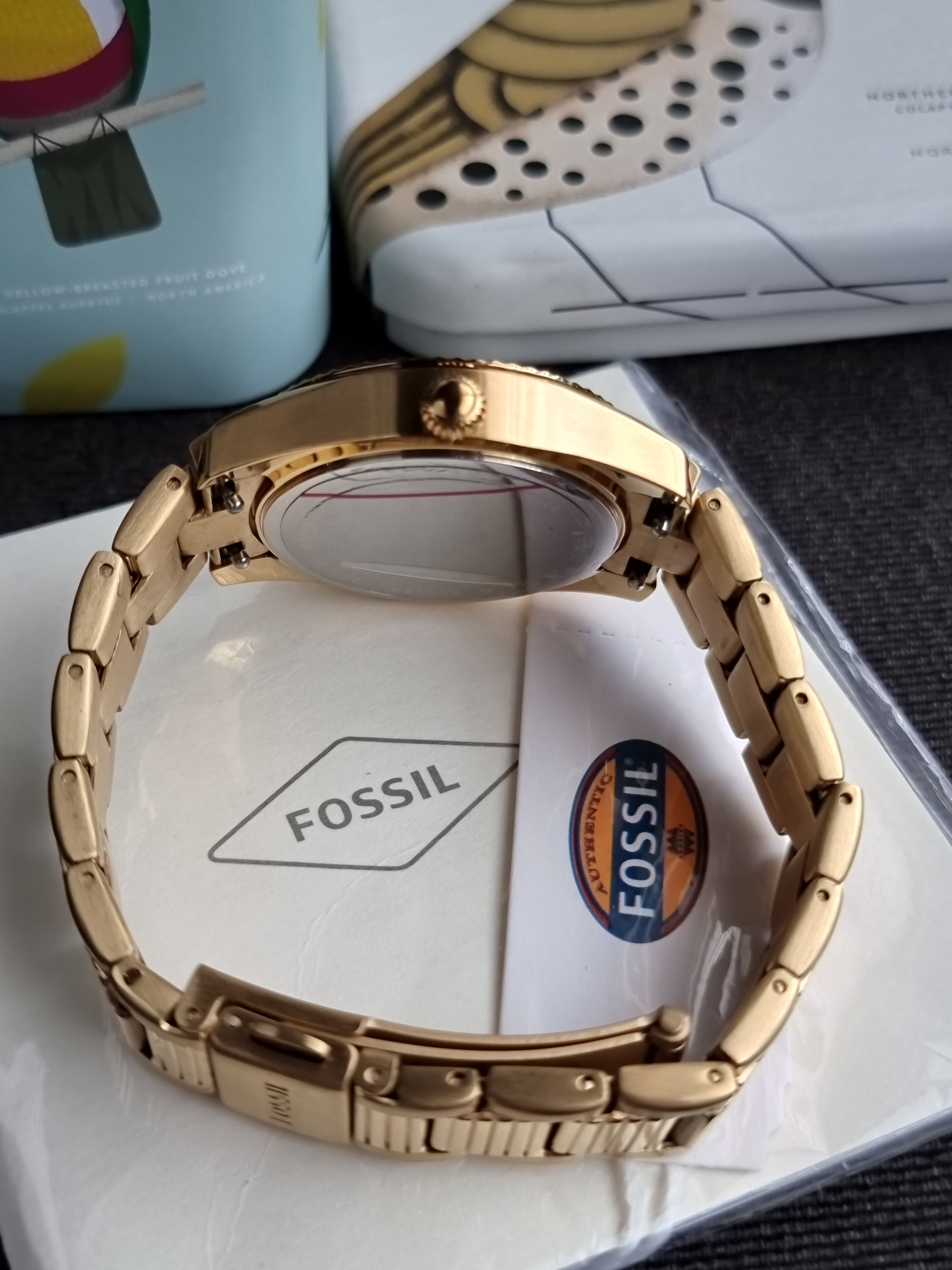 Fossil Scarlette Three-Hand Day-Date Gold-Tone Stainless Steel Watch-ES5199