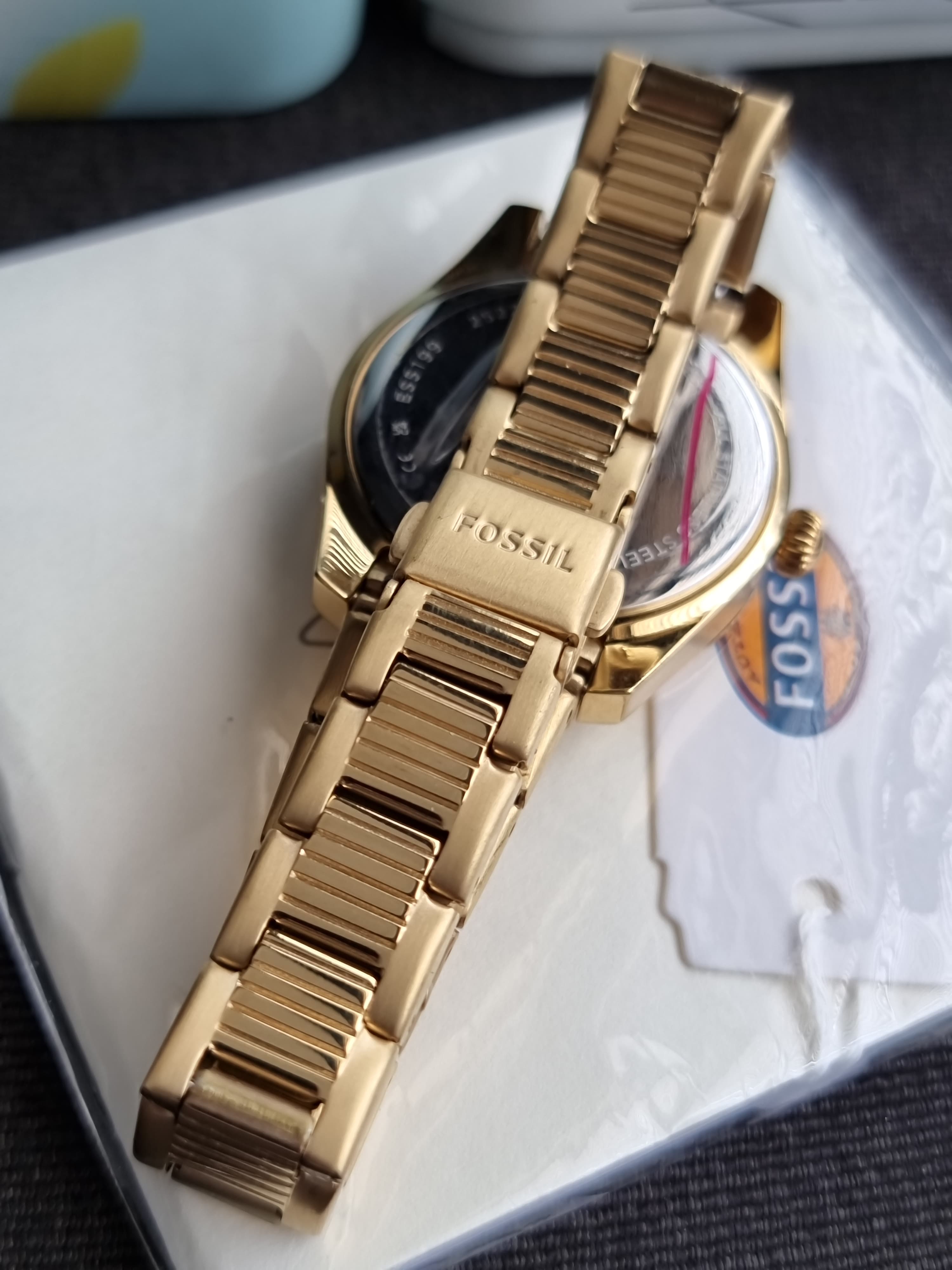 Fossil Scarlette Three-Hand Day-Date Gold-Tone Stainless Steel Watch-ES5199