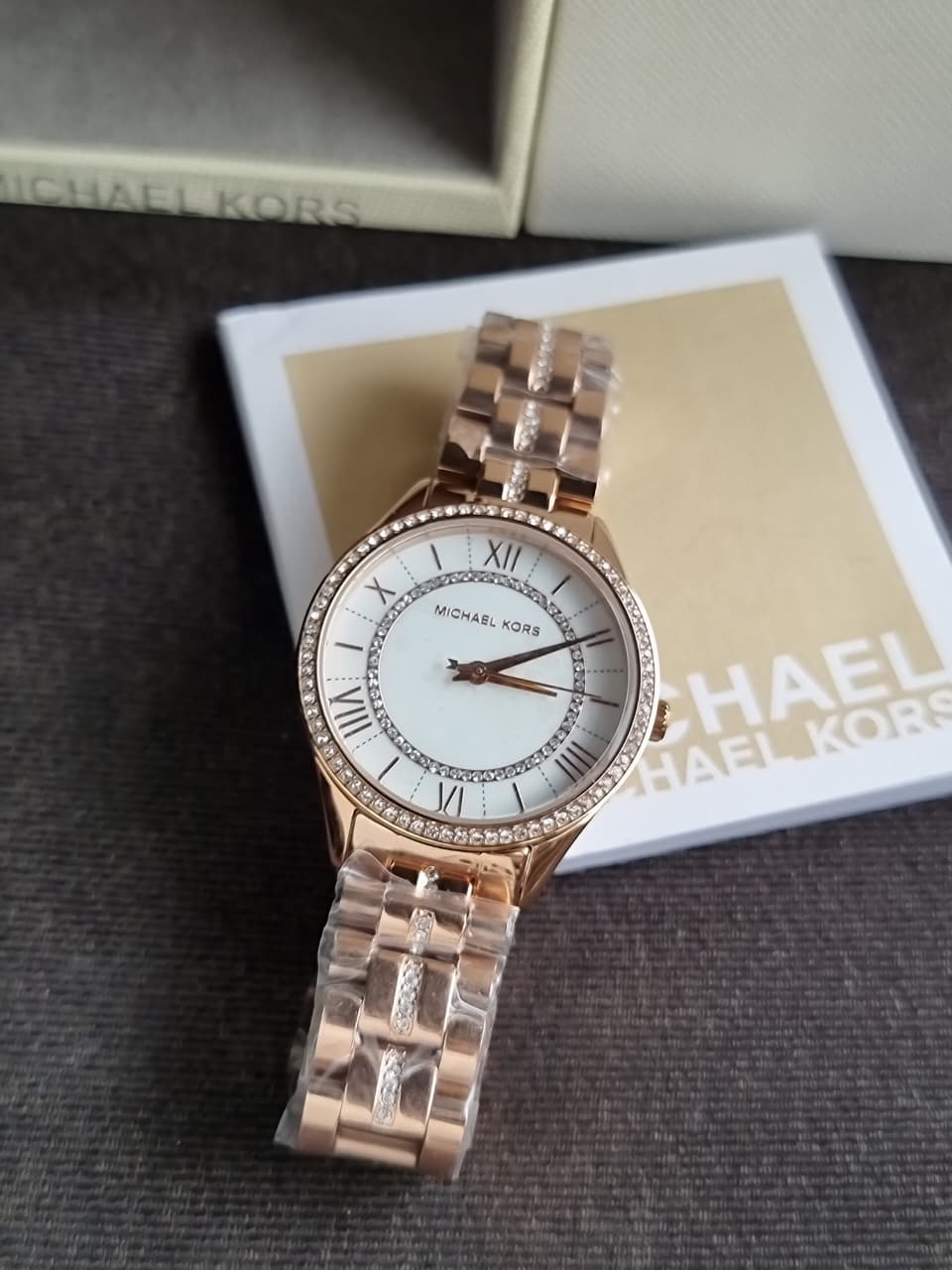 Michael Kors Women's Lauryn 33mm Three-Hand Rose Gold-Tone Steel Watch - MK3716